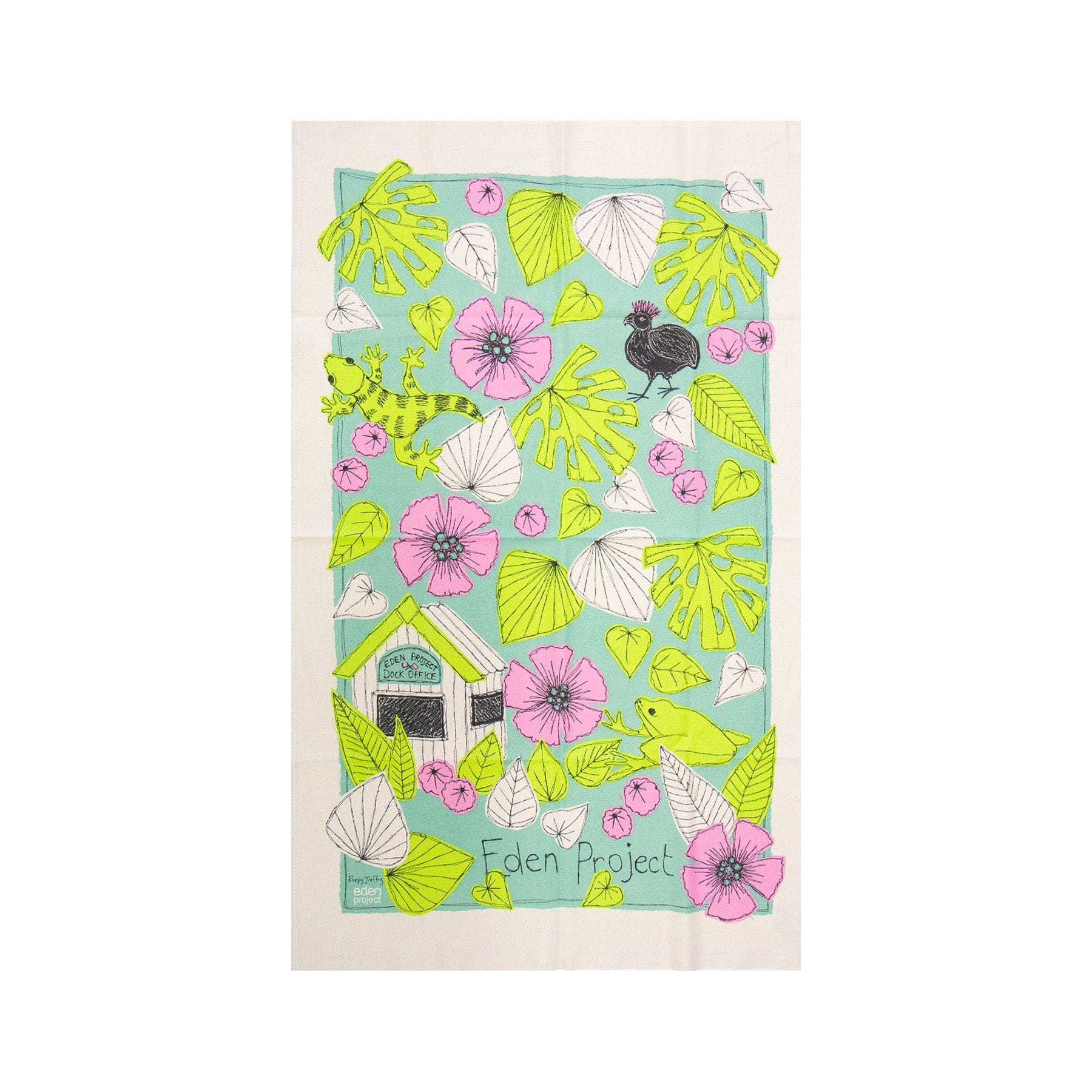 Rainforest printed tea towel