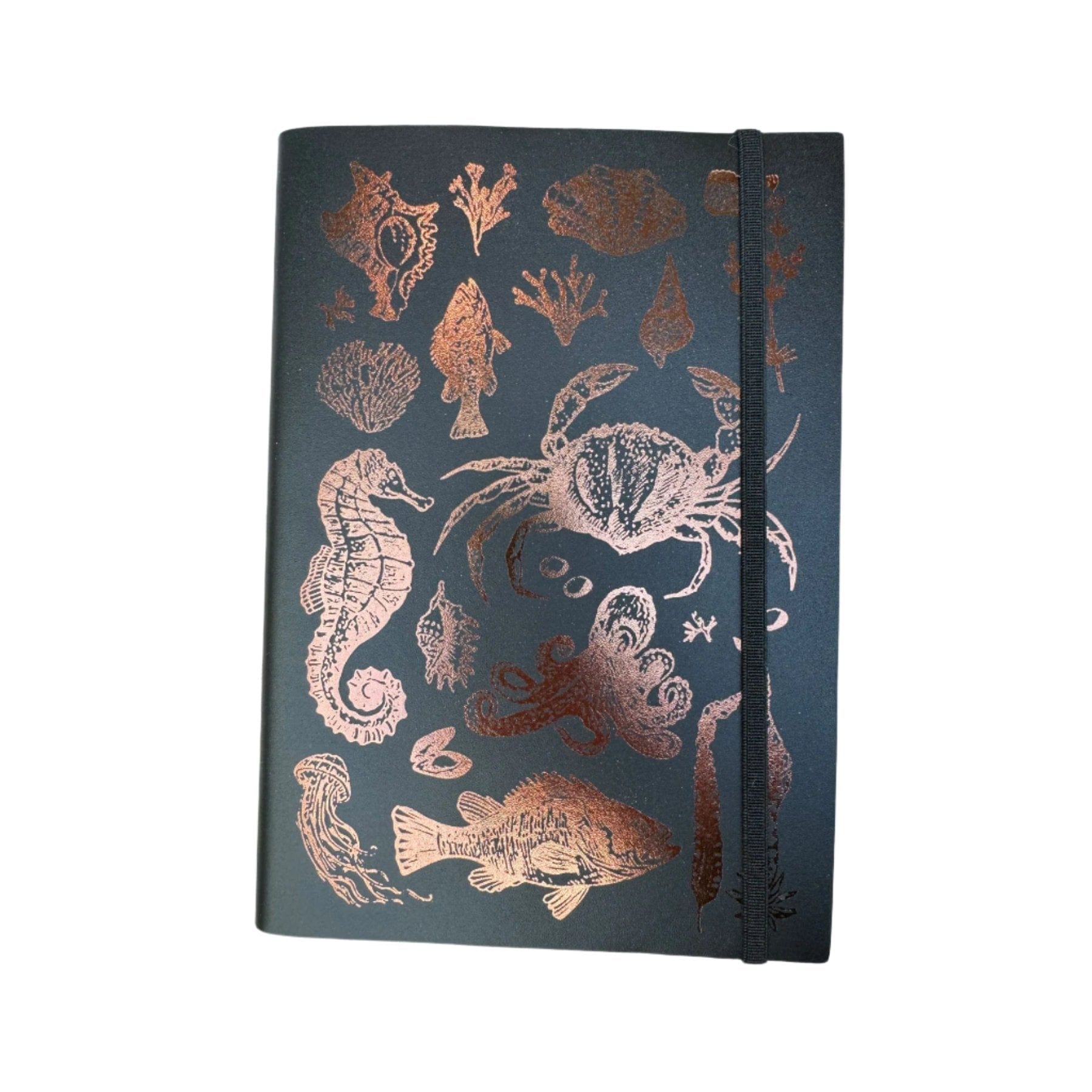 A5 nautical journal black and antique bronze