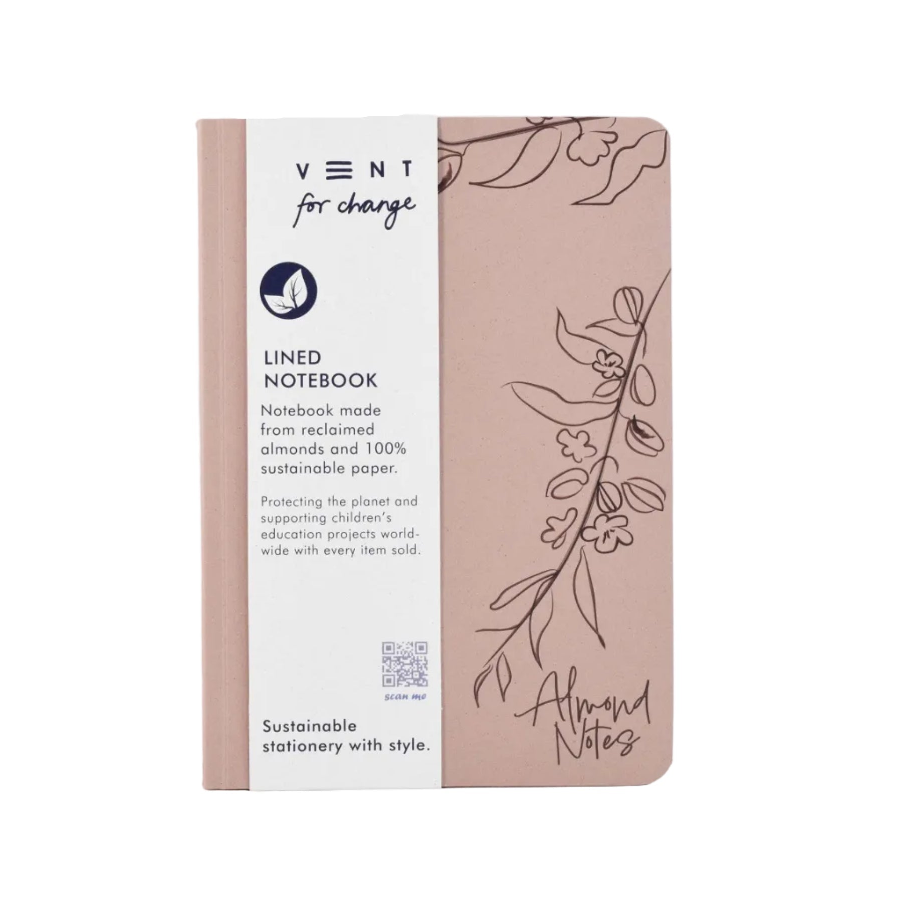 Almond notes A5 lined notebook