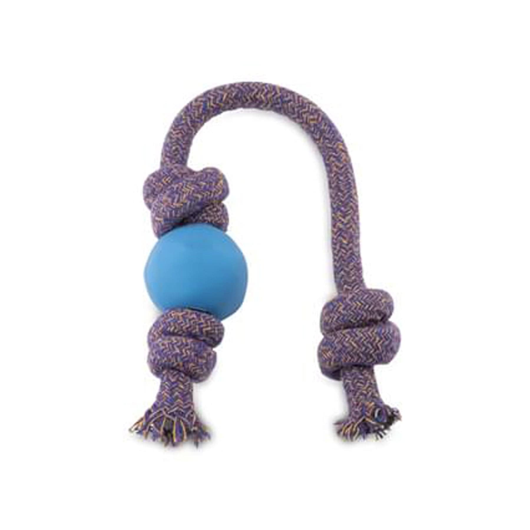 Beco natural rubber ball on rope small blue