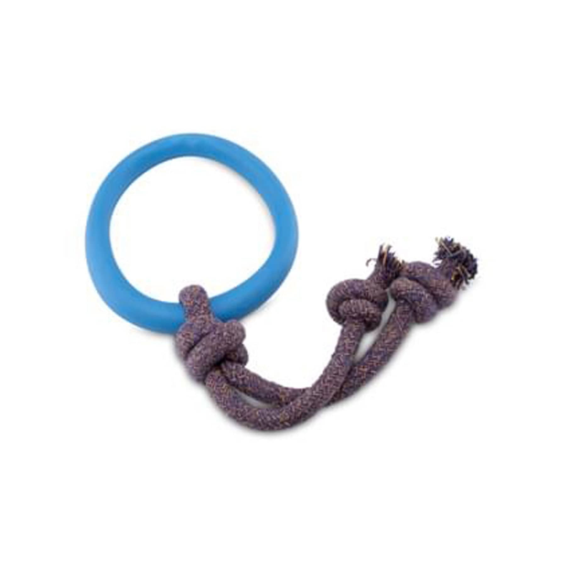 Beco natural rubber hoop on rope small blue