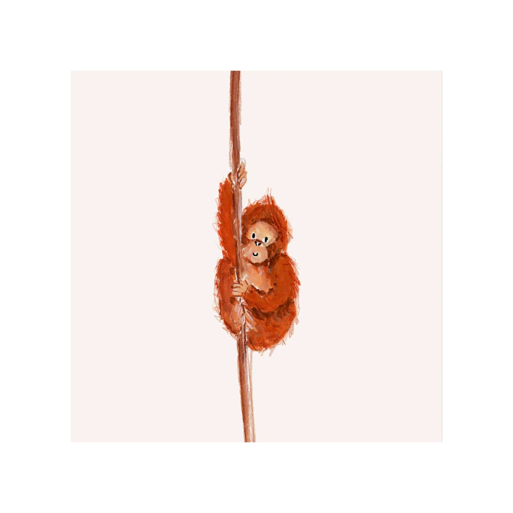 Baby orangutan greetings card