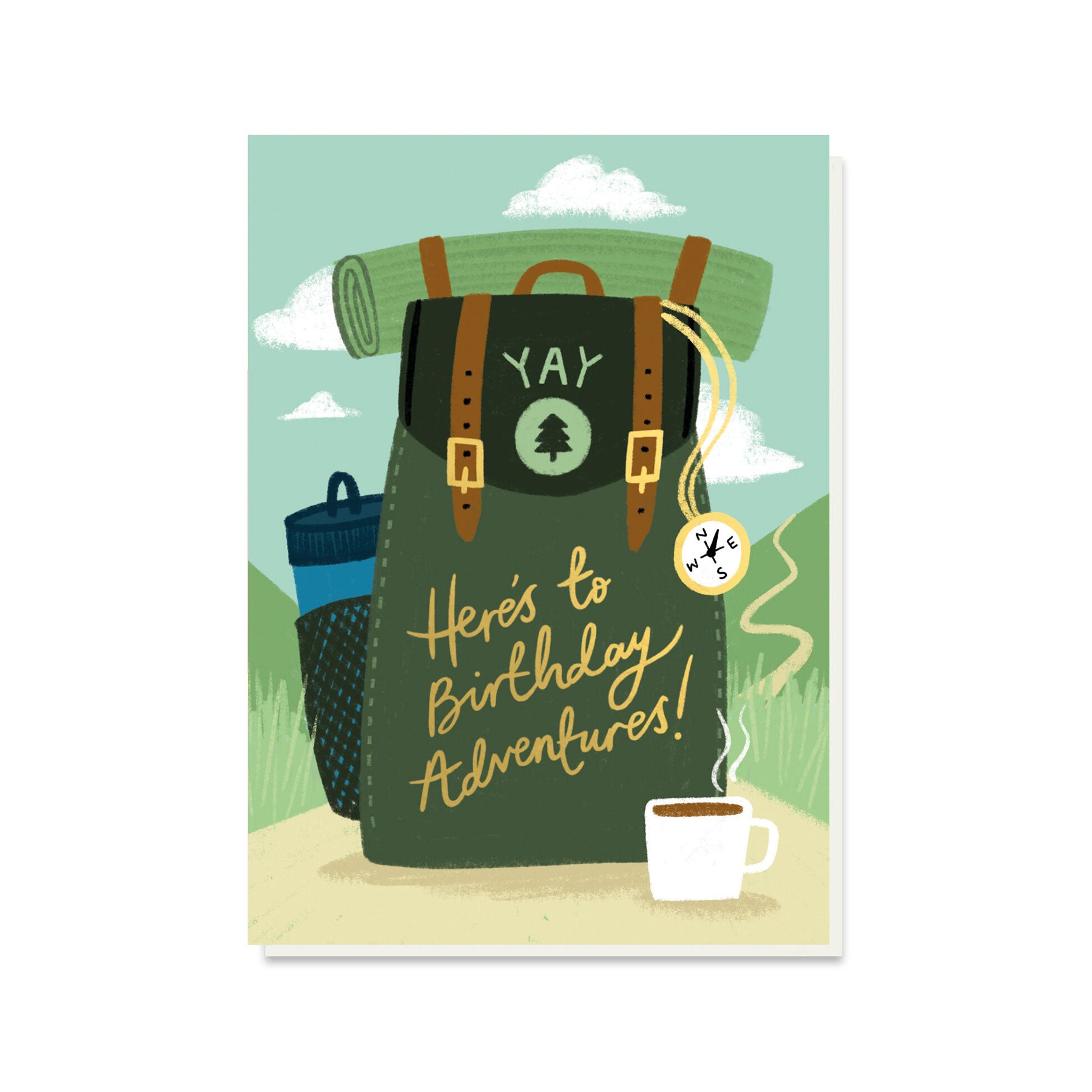 Backpacker birthday greetings card
