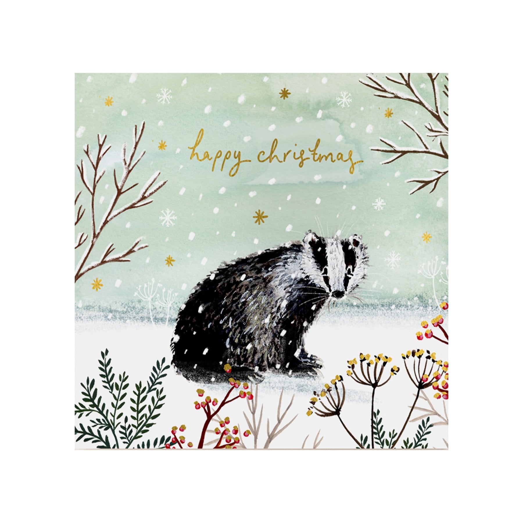 Happy Christmas badger Christmas card