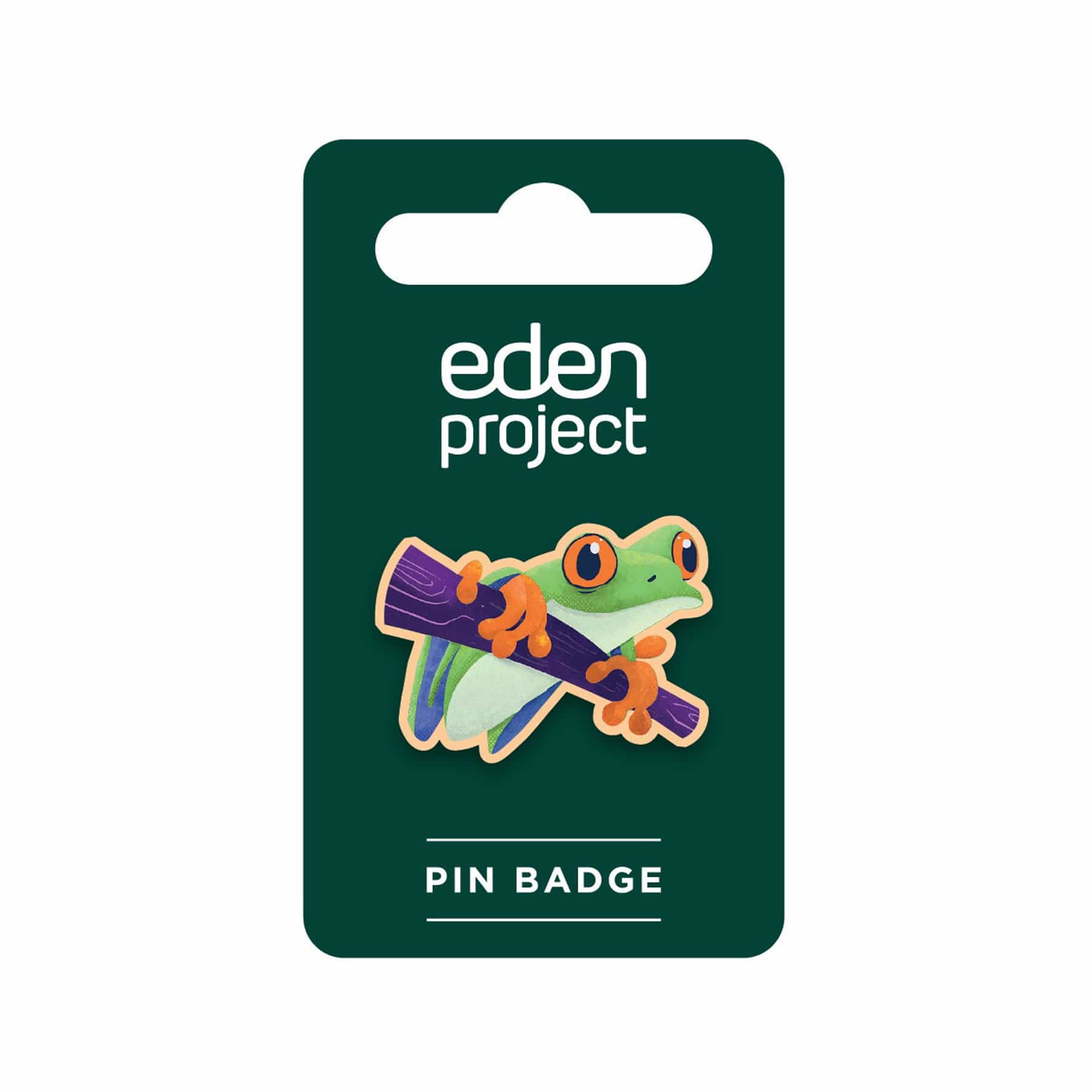 Frog bamboo pin badge