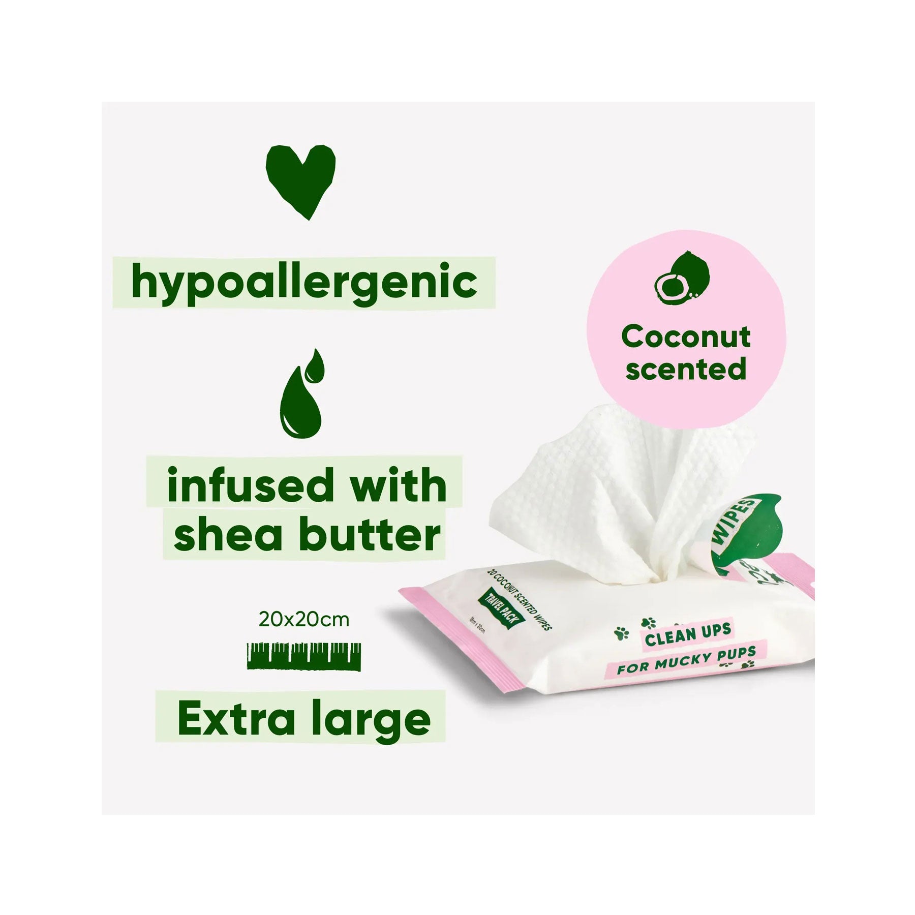 Beco bamboo travel wipes coconut