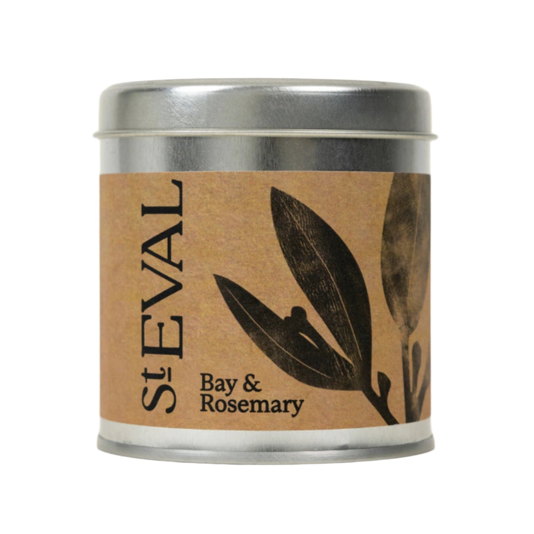 Bay & rosemary scented tin candle