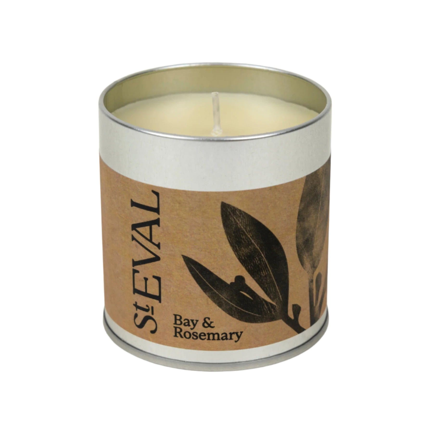 Bay & rosemary scented tin candle