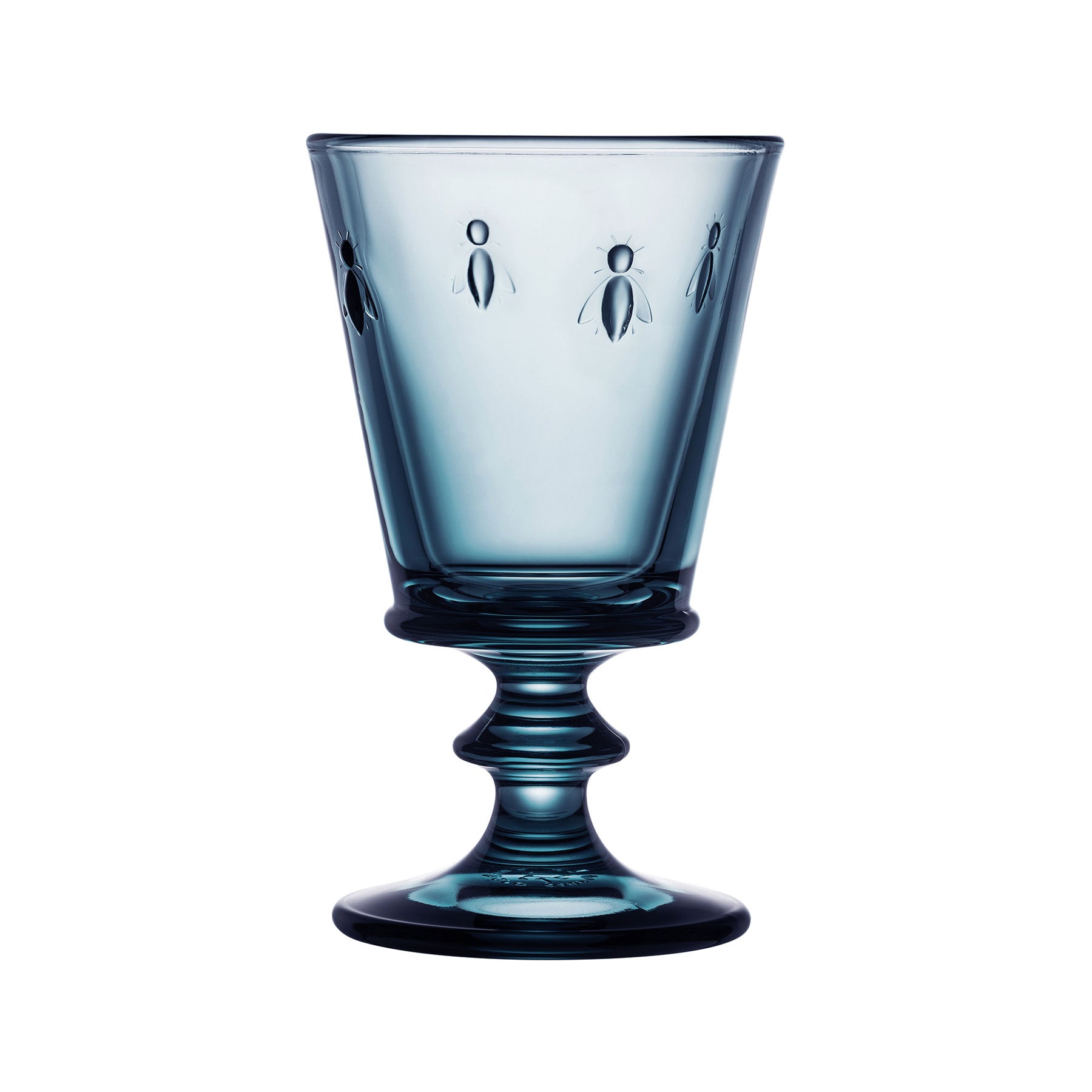 Bee stemmed wine glass blue 240ml