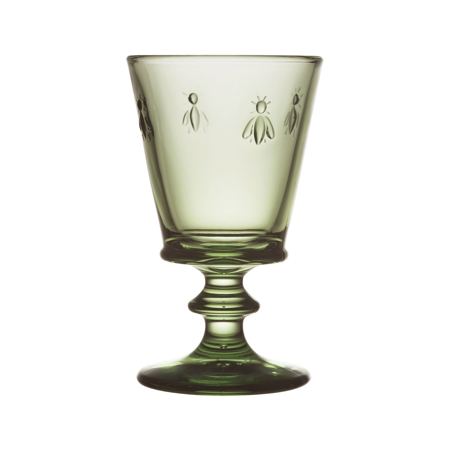 Bee stemmed wine glass olive green 240ml