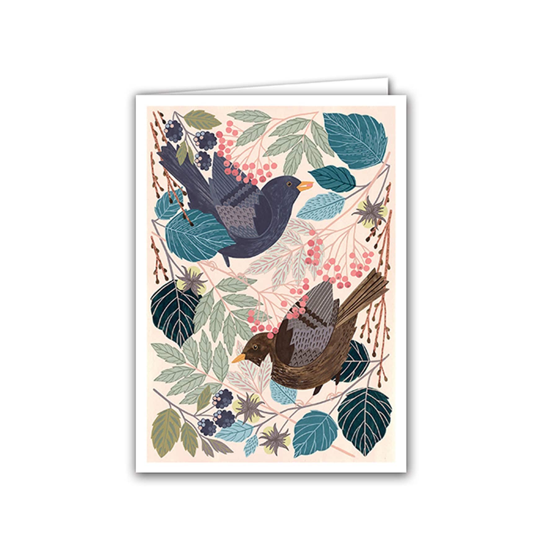 Blackbirds greetings card