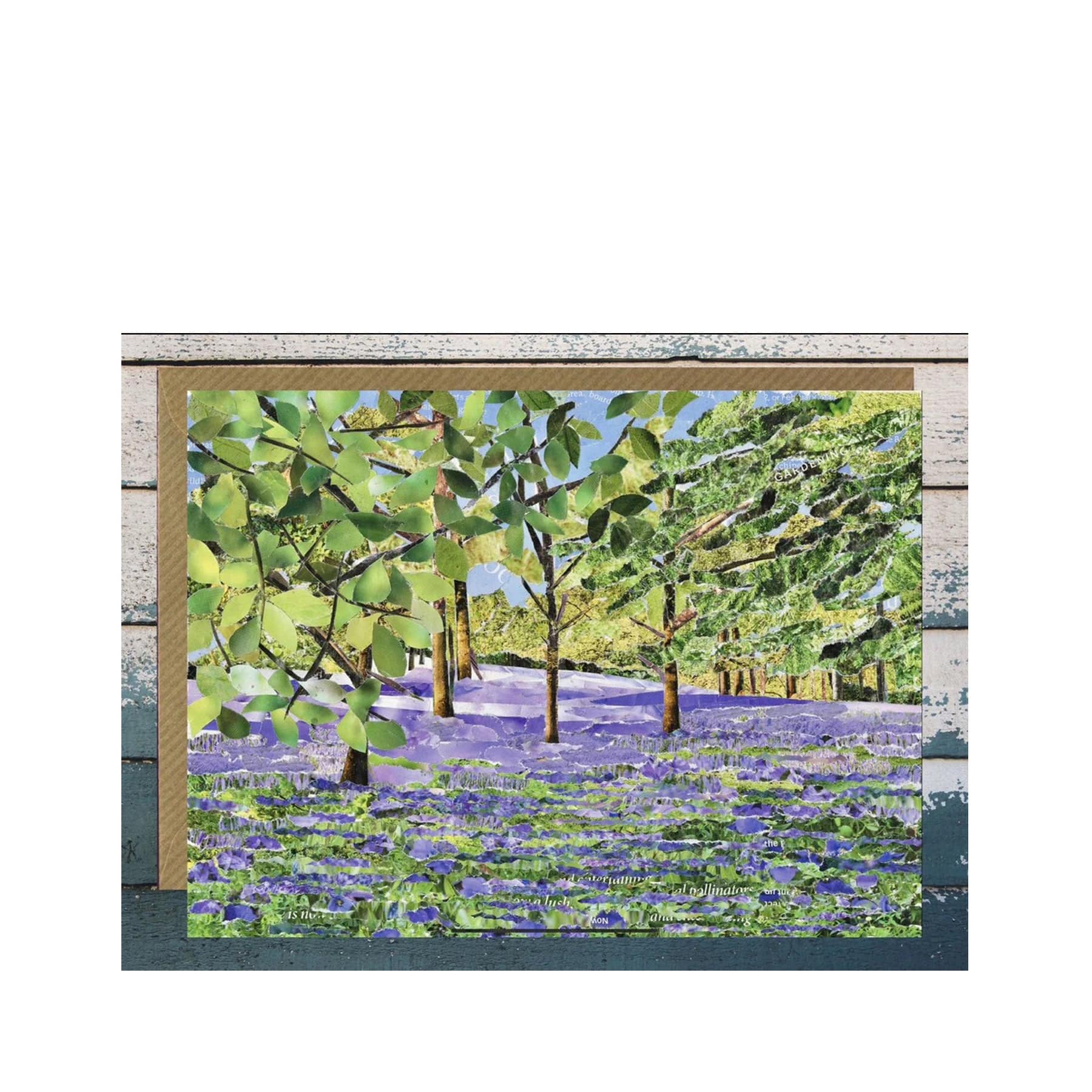 Bluebells at Enys gardens greetings card