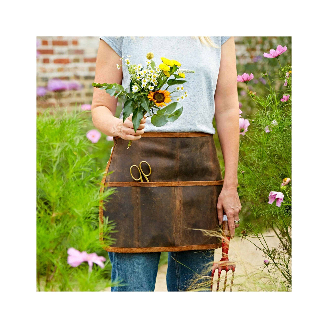 Leather Garden Tool Belt For Women - Adjustable, With Pockets, Gift Box Included