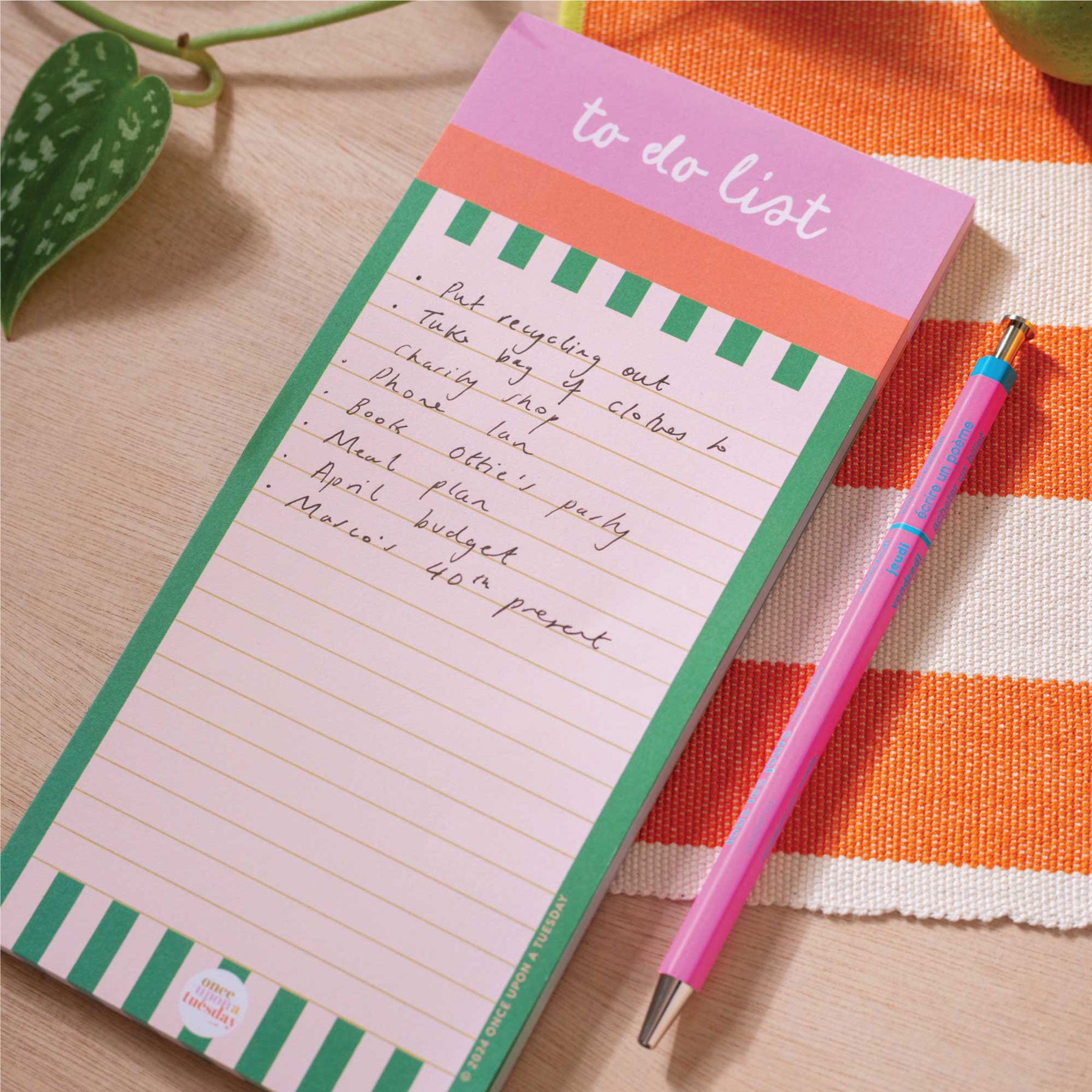 Cabana stripe to do list pad