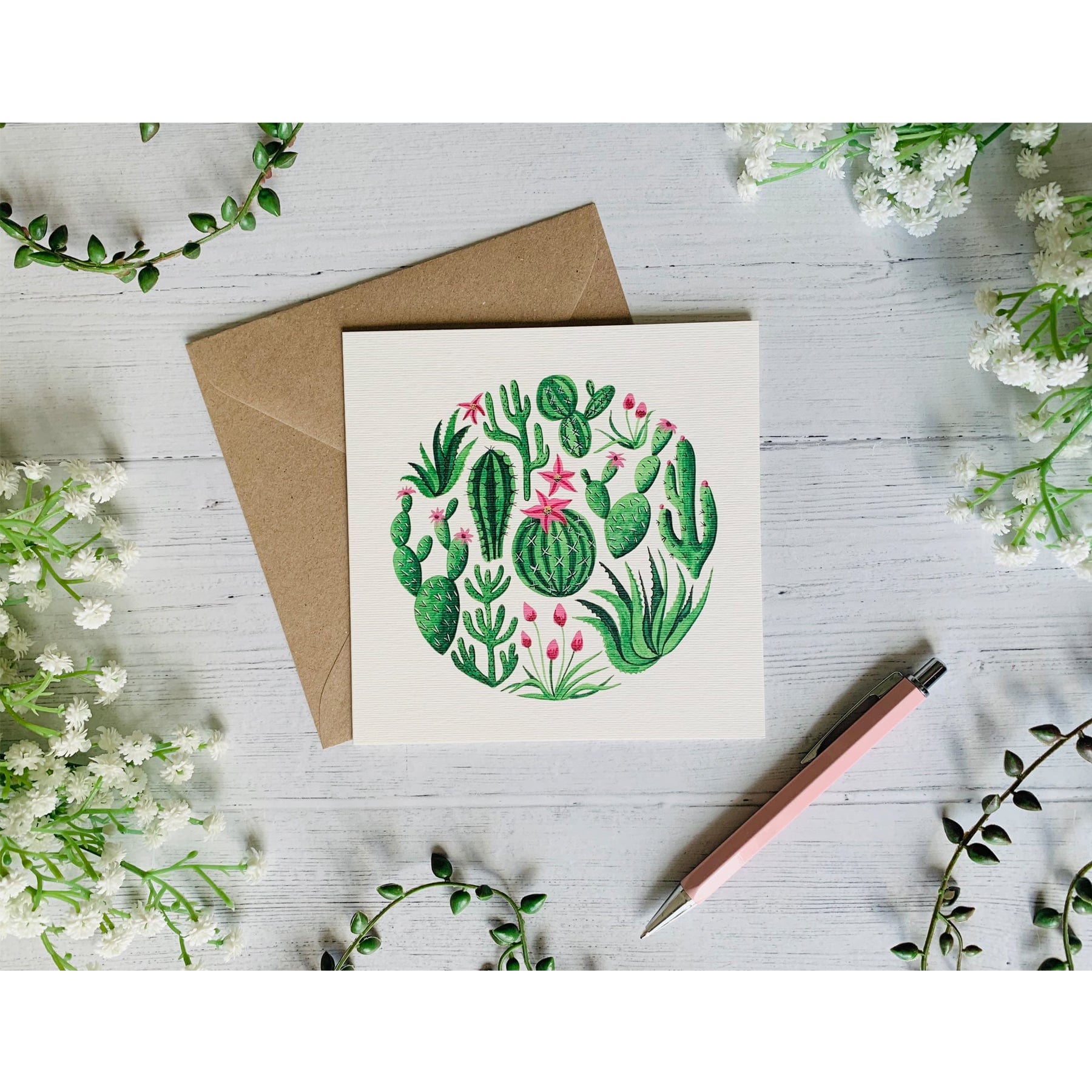 Cacti & succulents greetings card