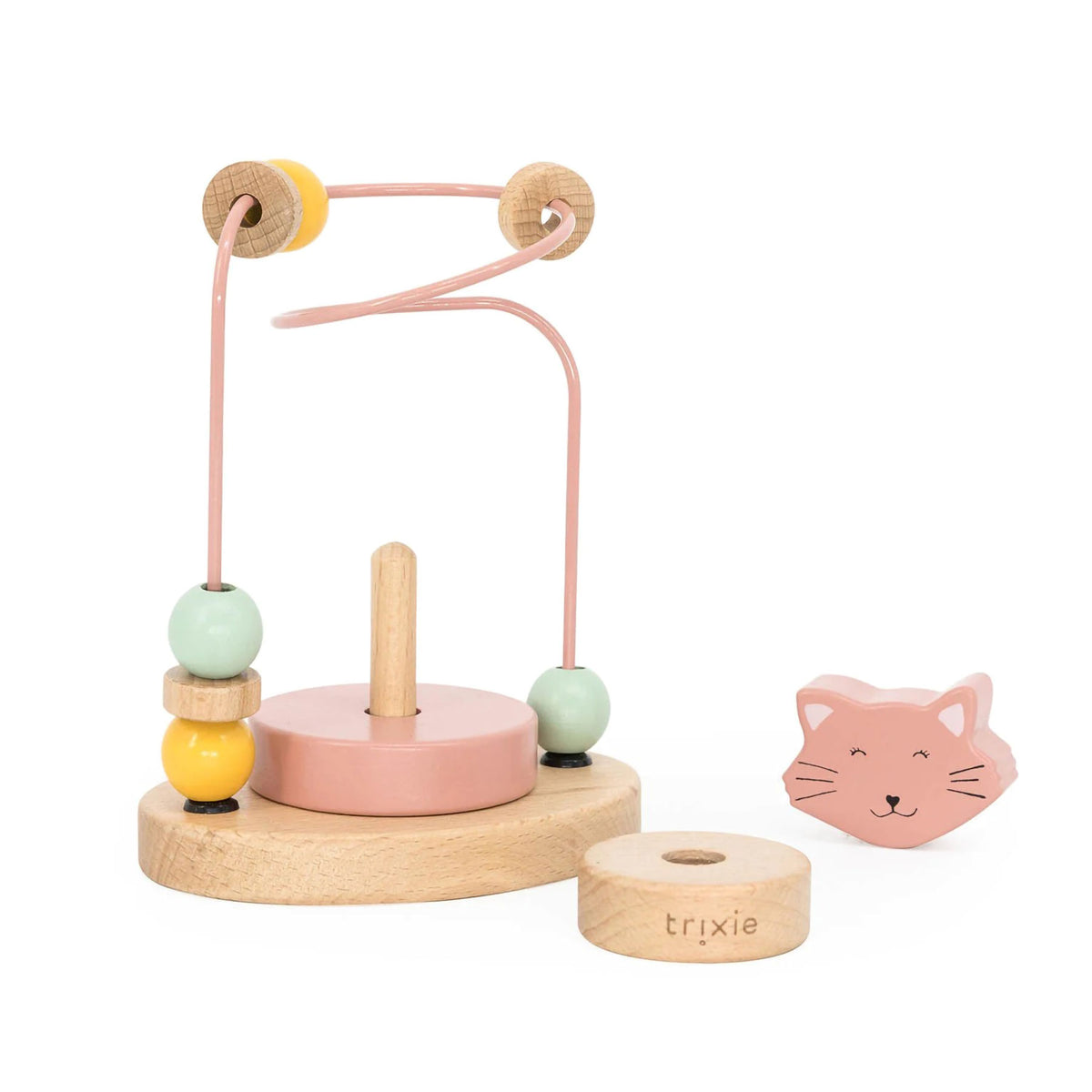 Wooden beads maze - cat