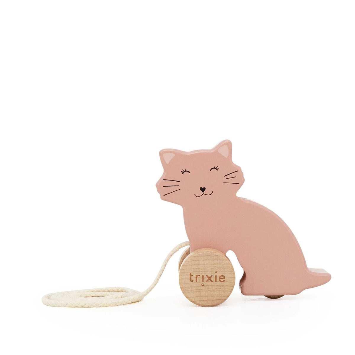 Wooden pull along toy - cat