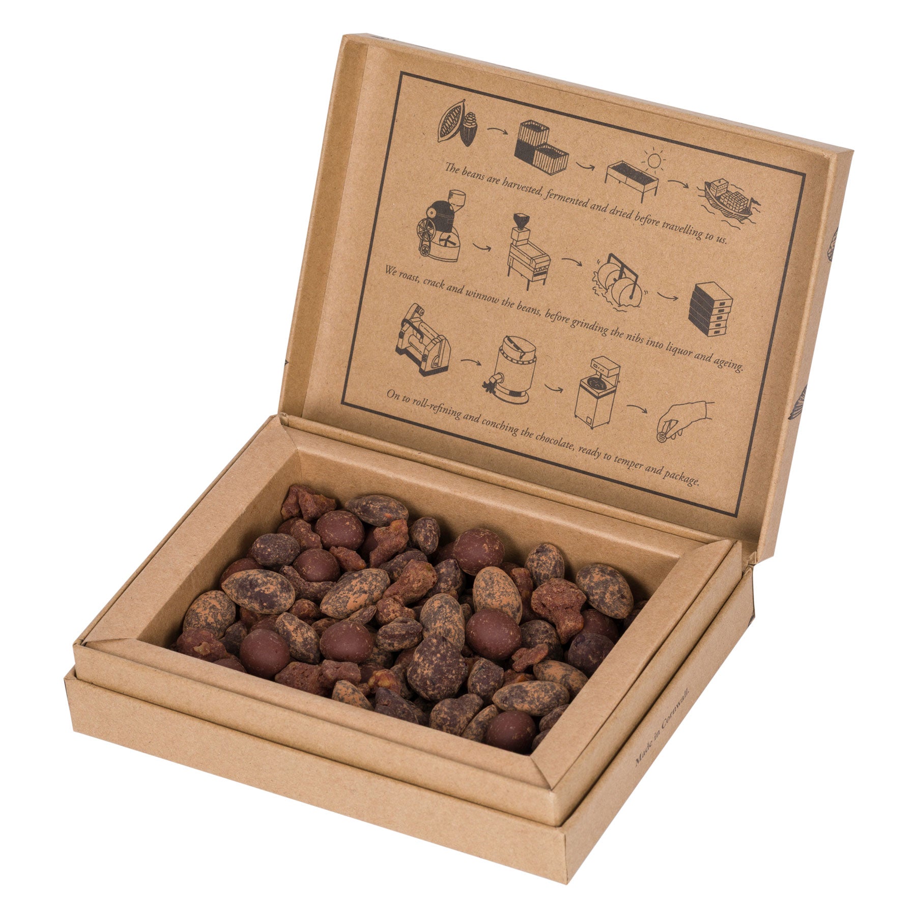 Chocolate coated fruit and nut box