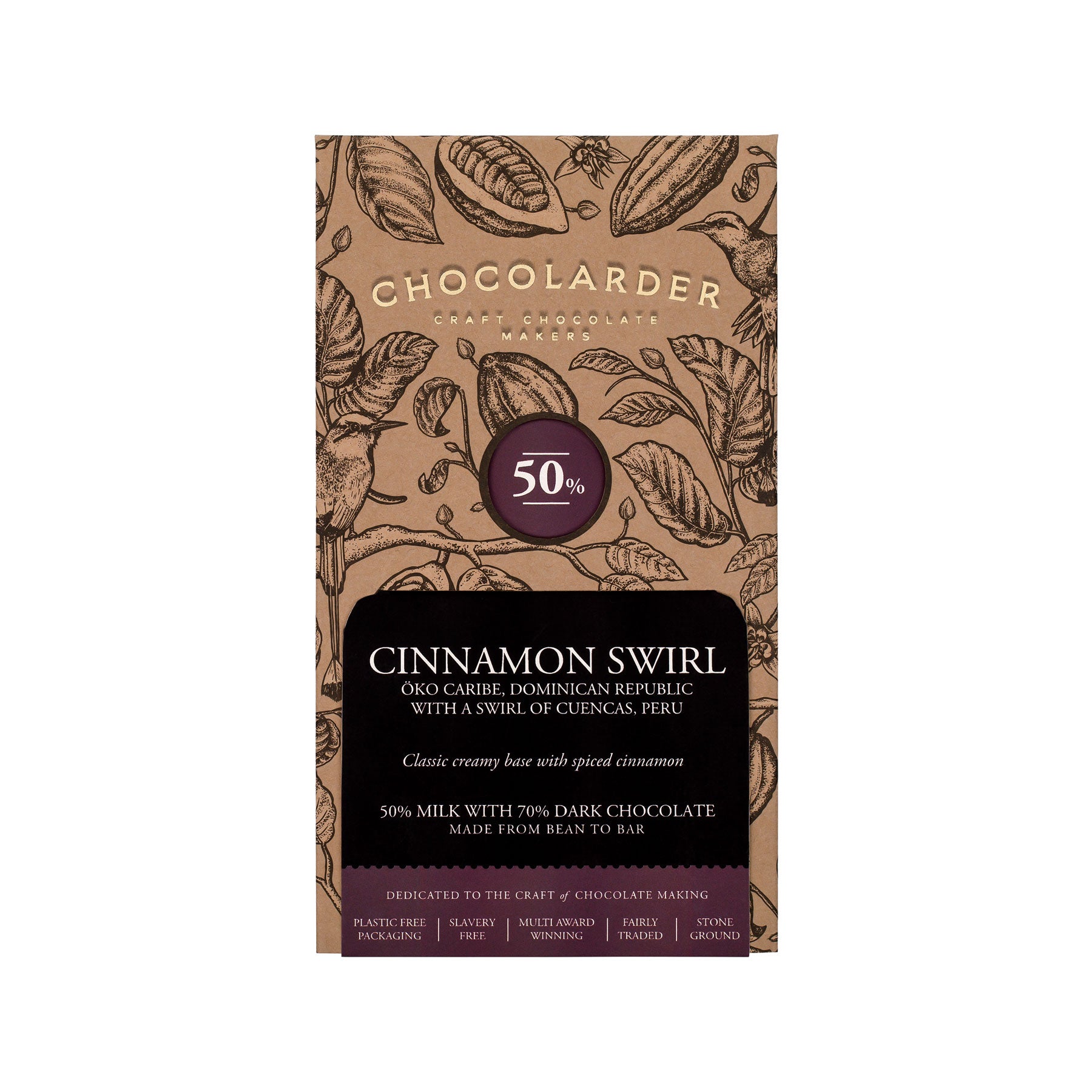 Cinnamon swirl chocolate bar 70g