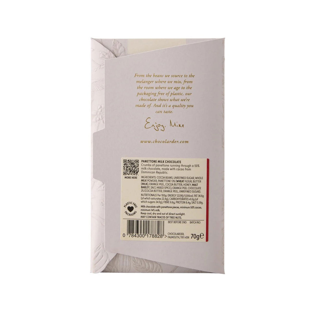 Panettone 50% milk chocolate bar