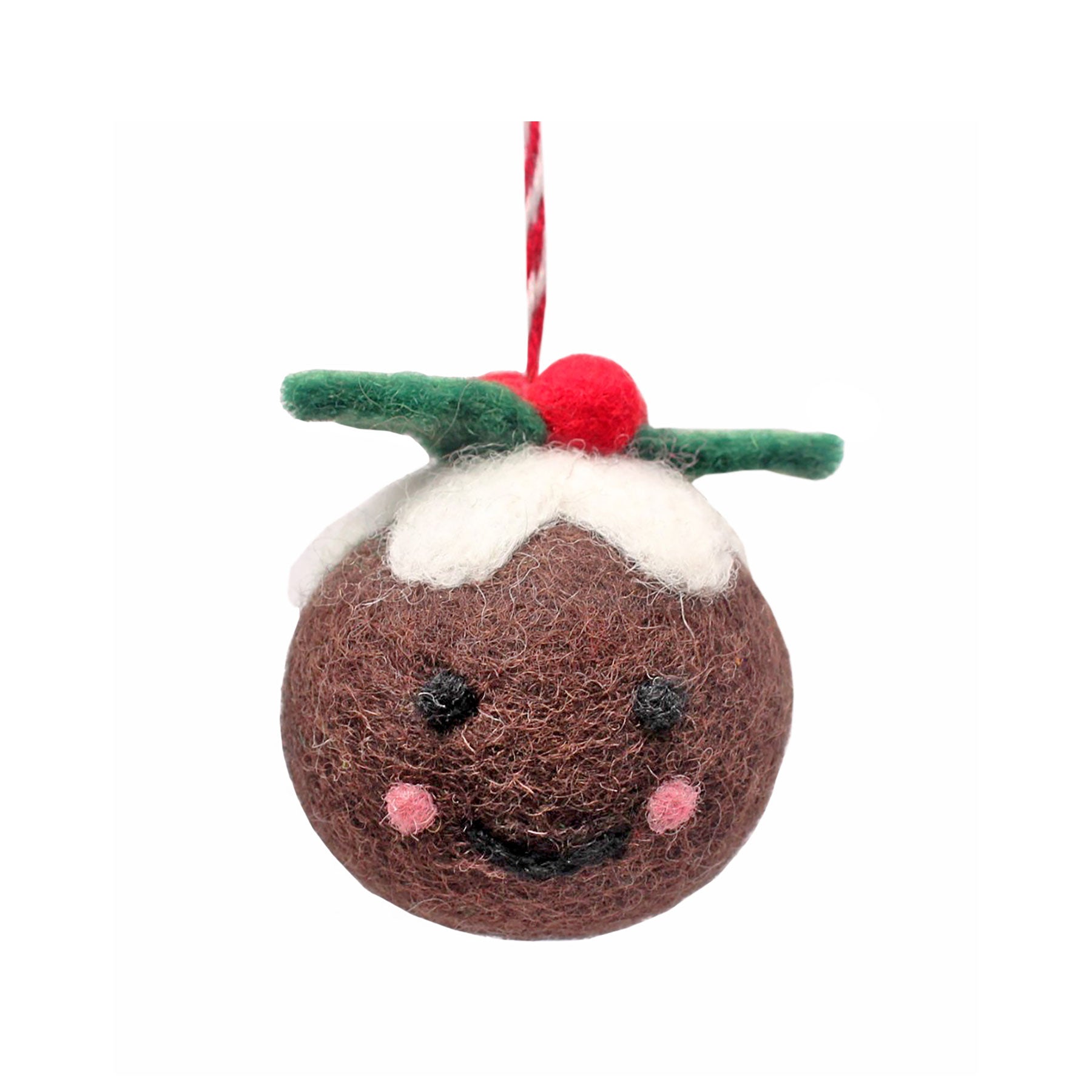 Christmas pudding with face hanging decoration