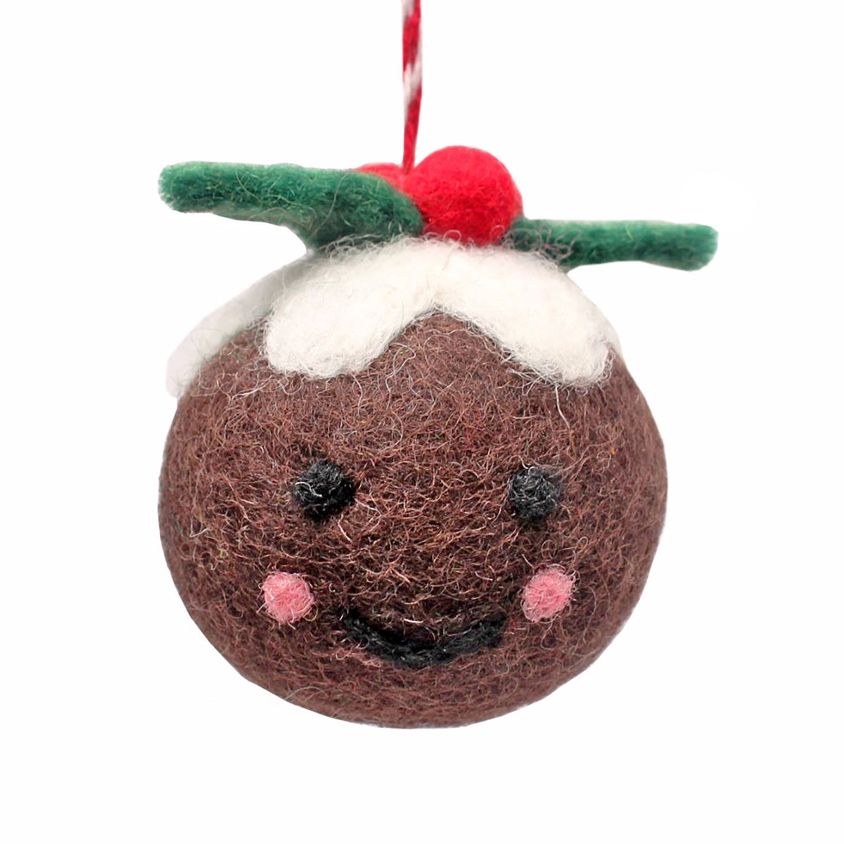 Christmas pudding with face hanging decoration