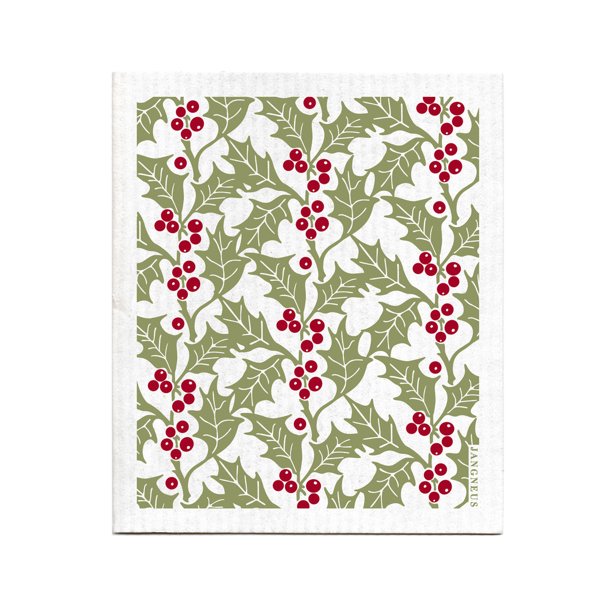 Christmas holly dishcloth