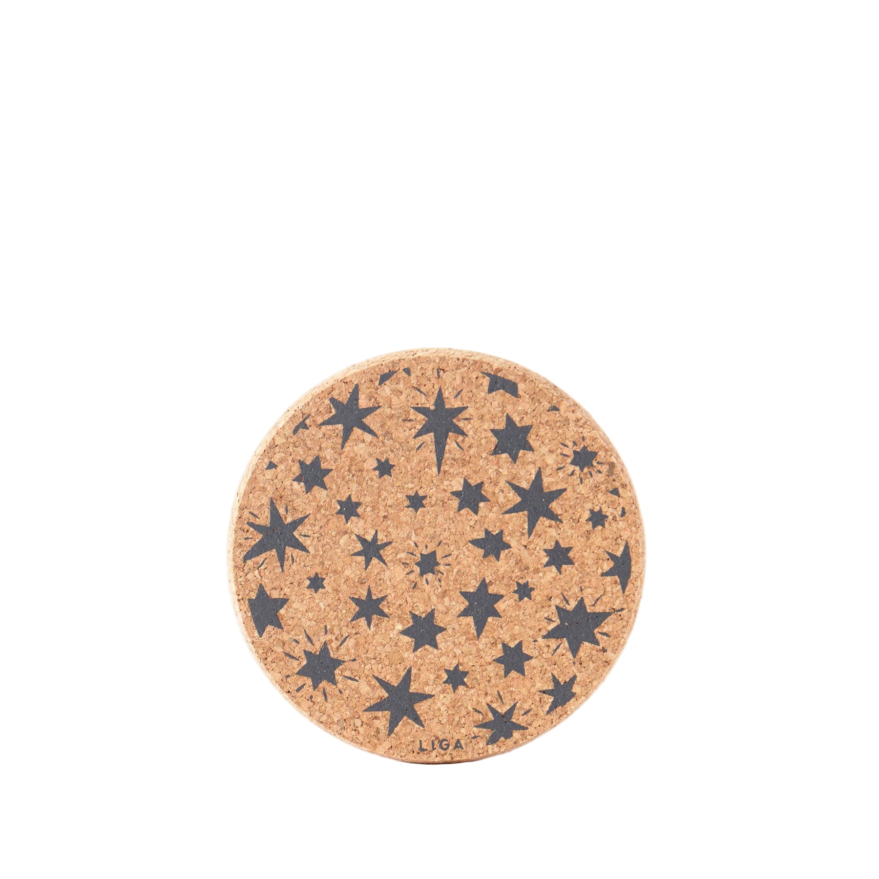 Cork coaster grey star