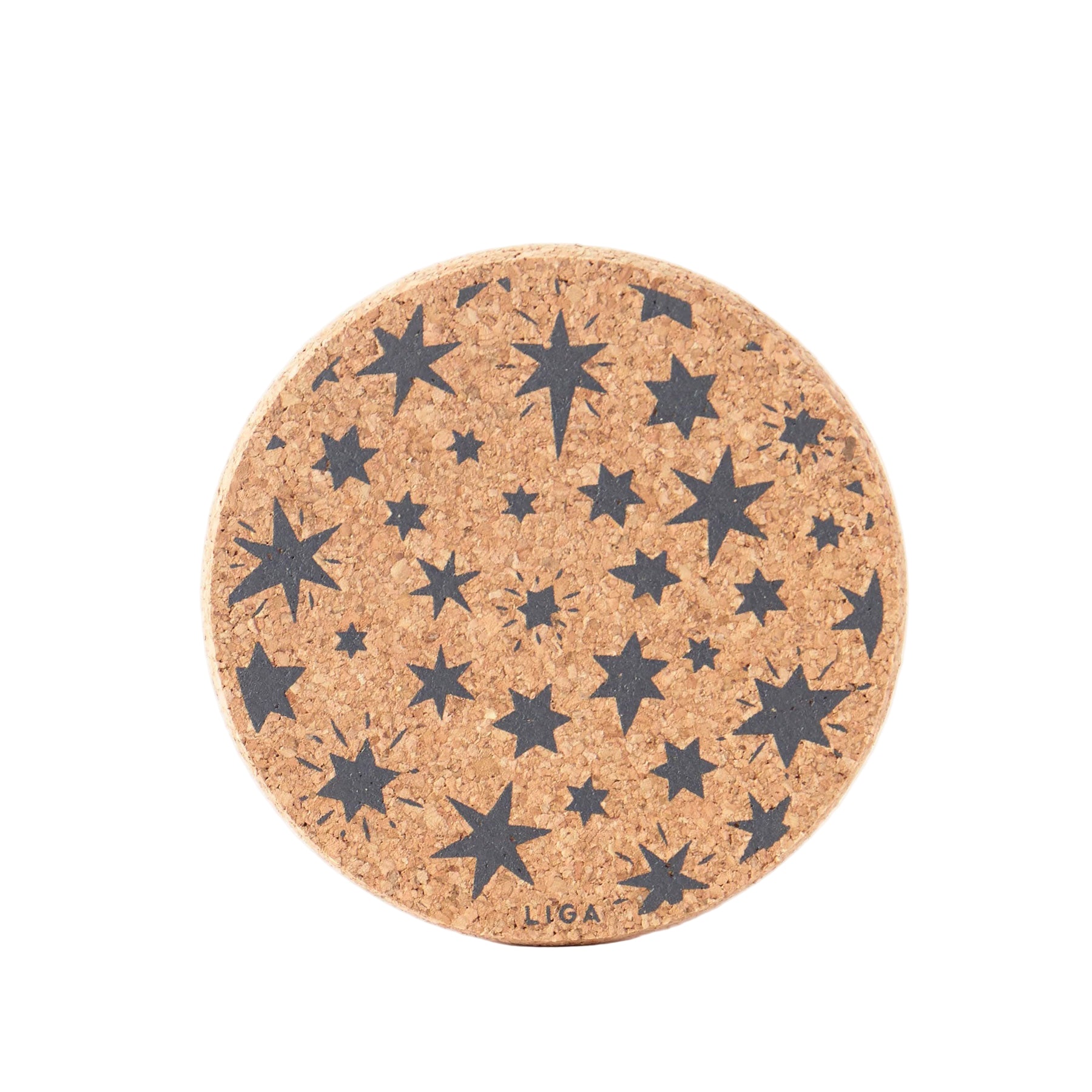Cork coaster grey star
