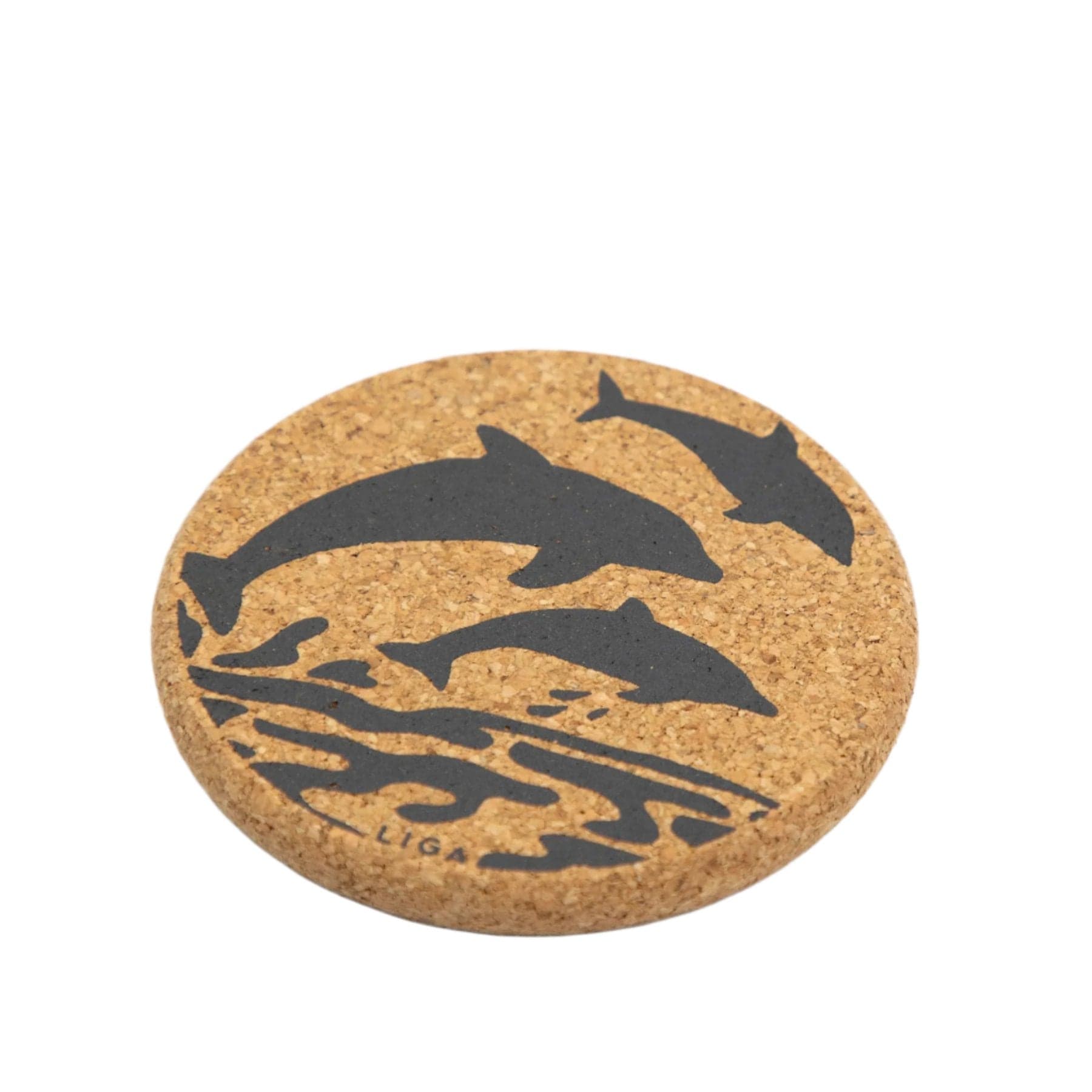 Cork dolphins coaster