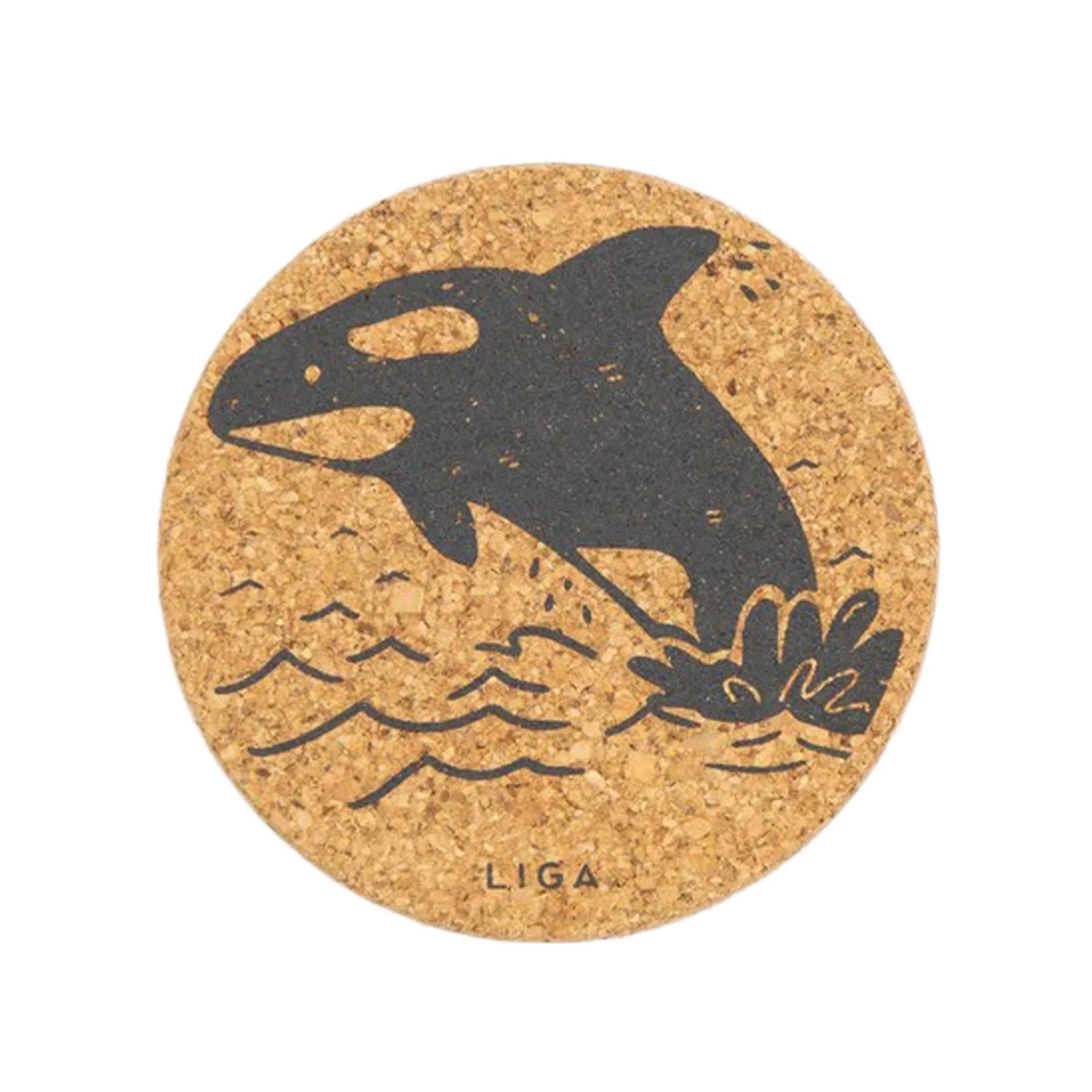 Cork orca coaster