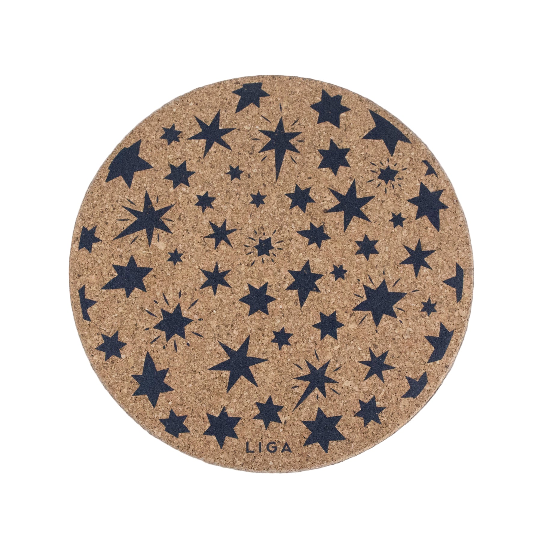 Cork placemat grey star