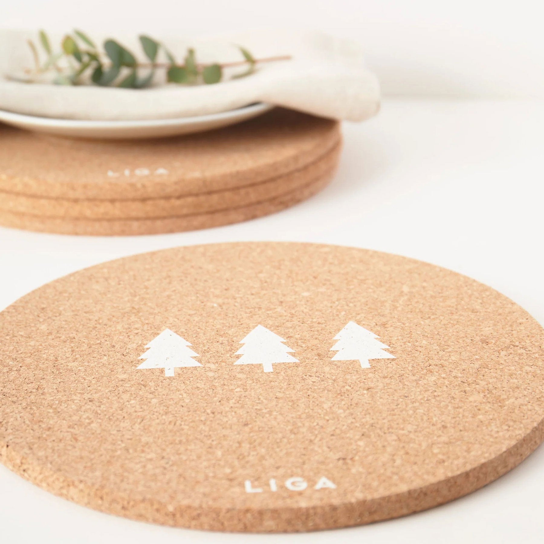 Cork placemat mini trees