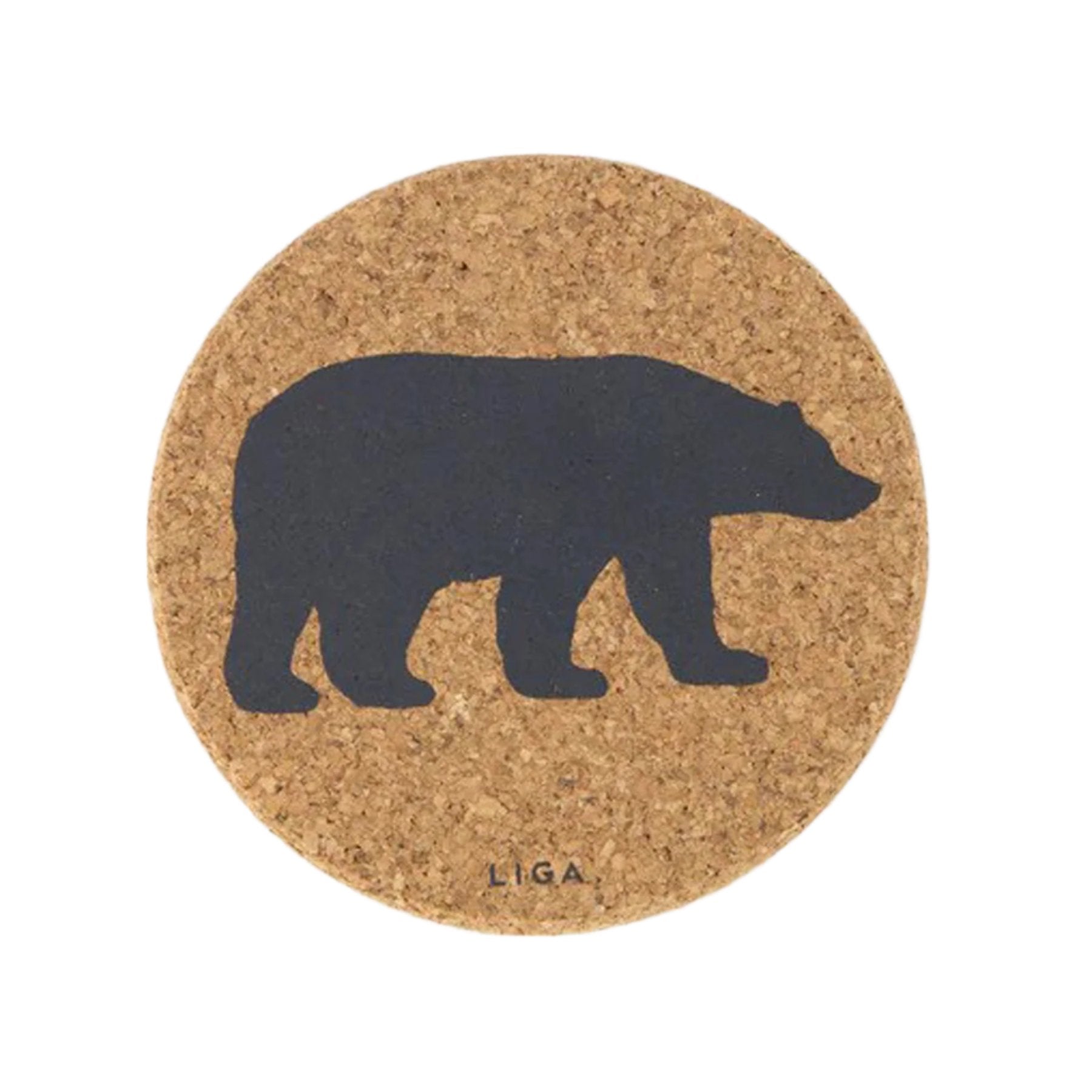 Cork polar bear coaster