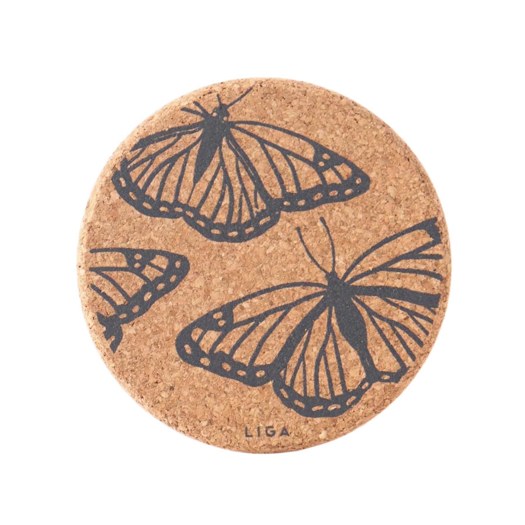 Cork butterflies coaster