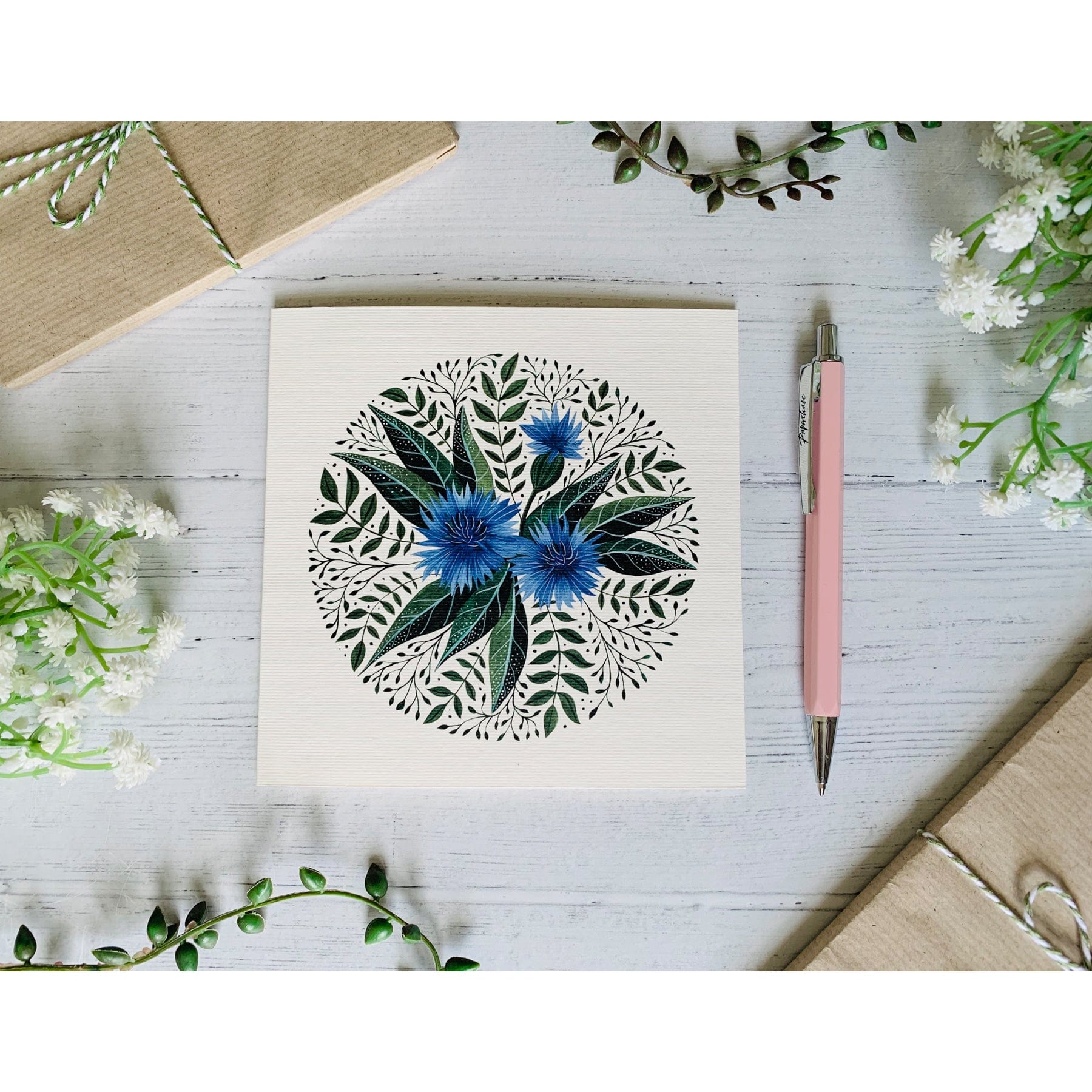 Cornflower greetings card