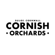 Black and white logo of Cornish Orchards with text "Duloe Cornwall Cornish Orchards" in bold typography.