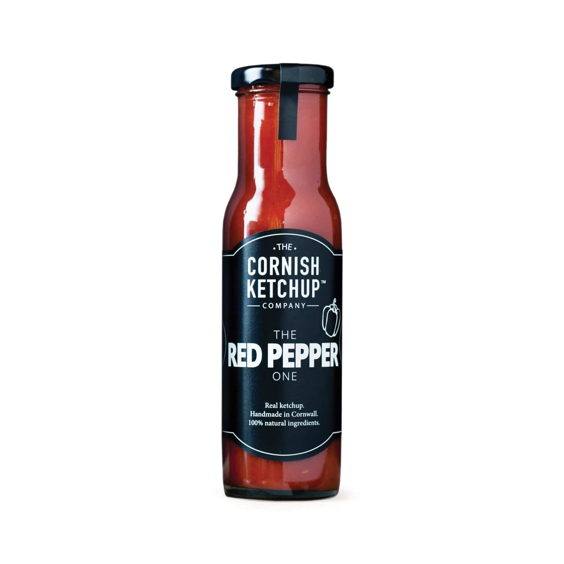 Cornish Ketchup Company Red Pepper Ketchup Bottle, Handmade in Cornwall with 100% Natural Ingredients