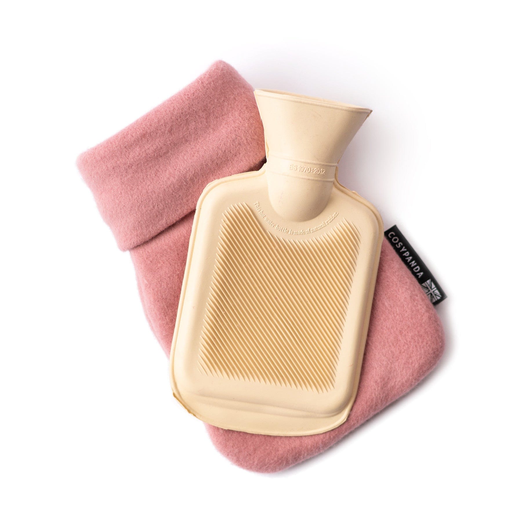 Mini pink organic cotton hot water bottle