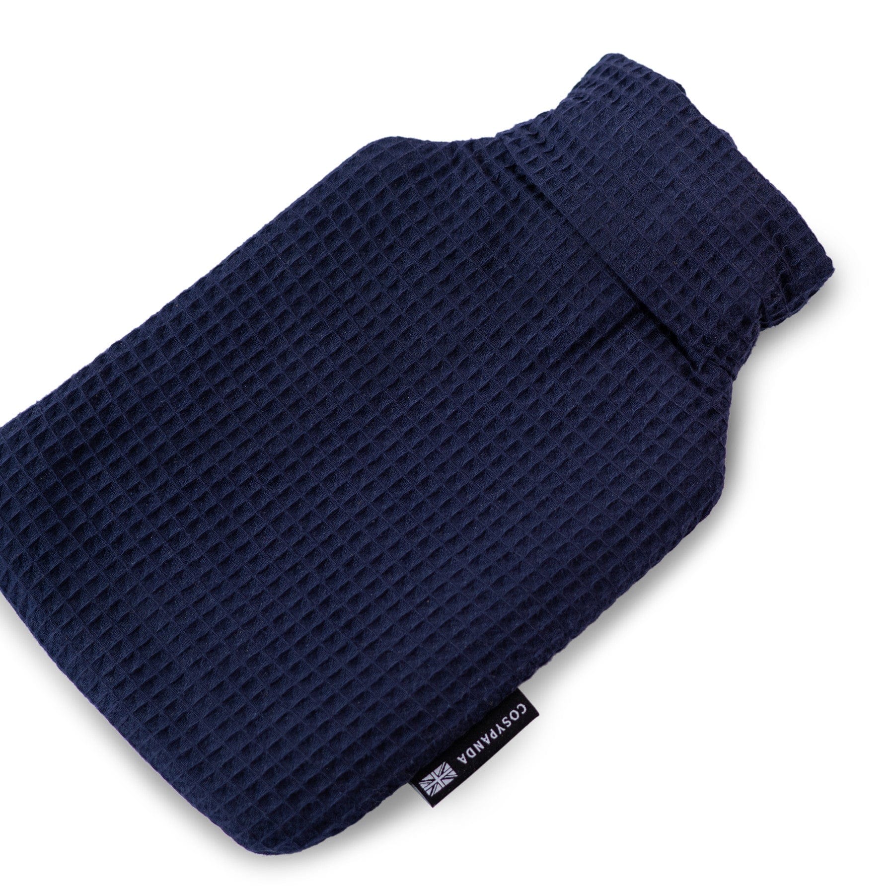 Navy blue luxurious waffle hot water bottle