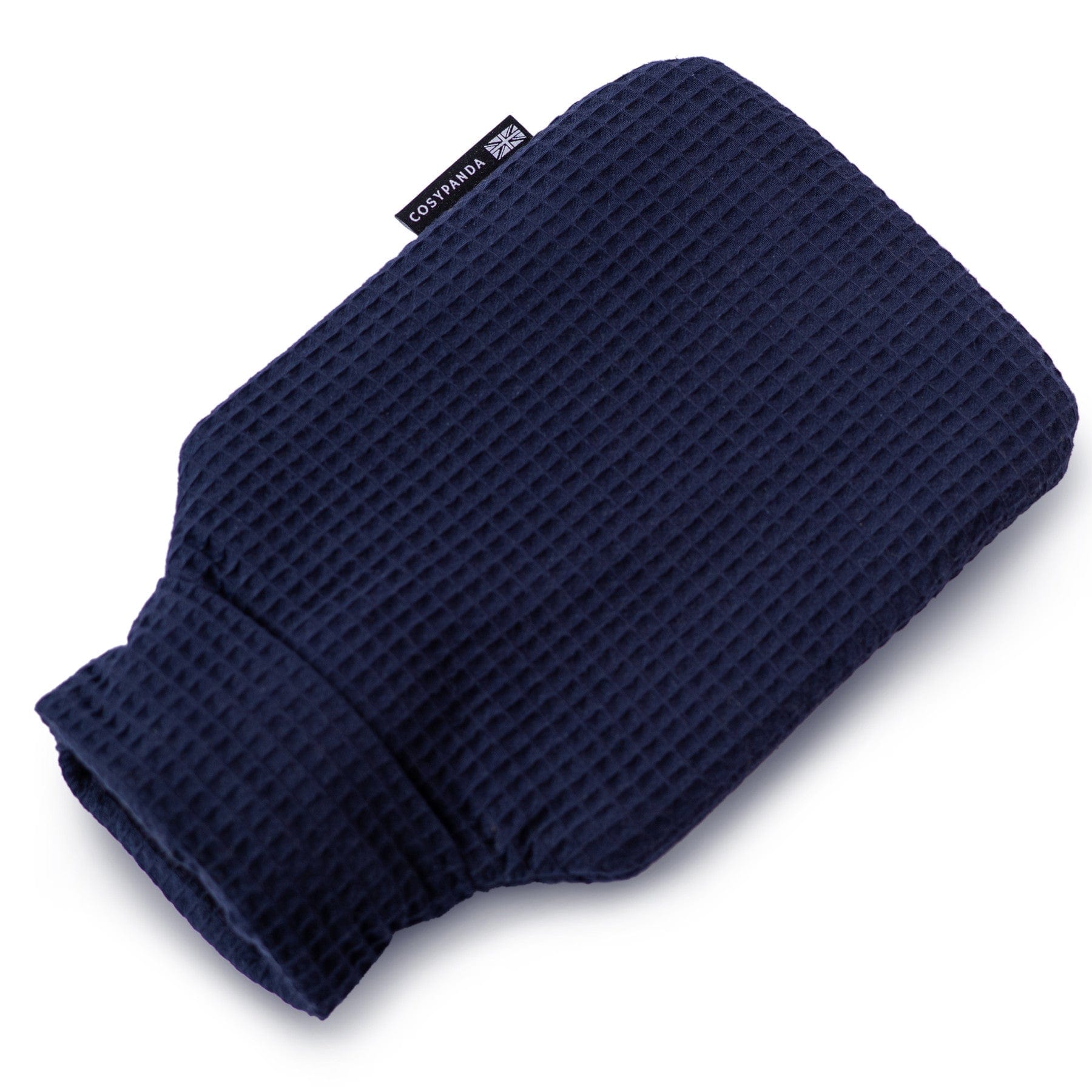 Navy blue luxurious waffle hot water bottle