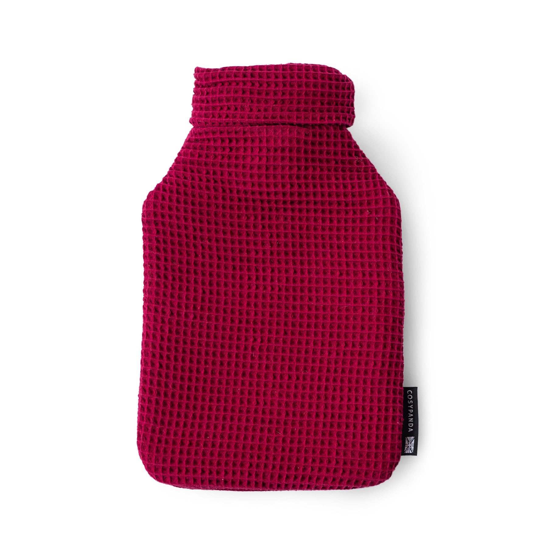 Ruby red luxurious waffle hot water bottle