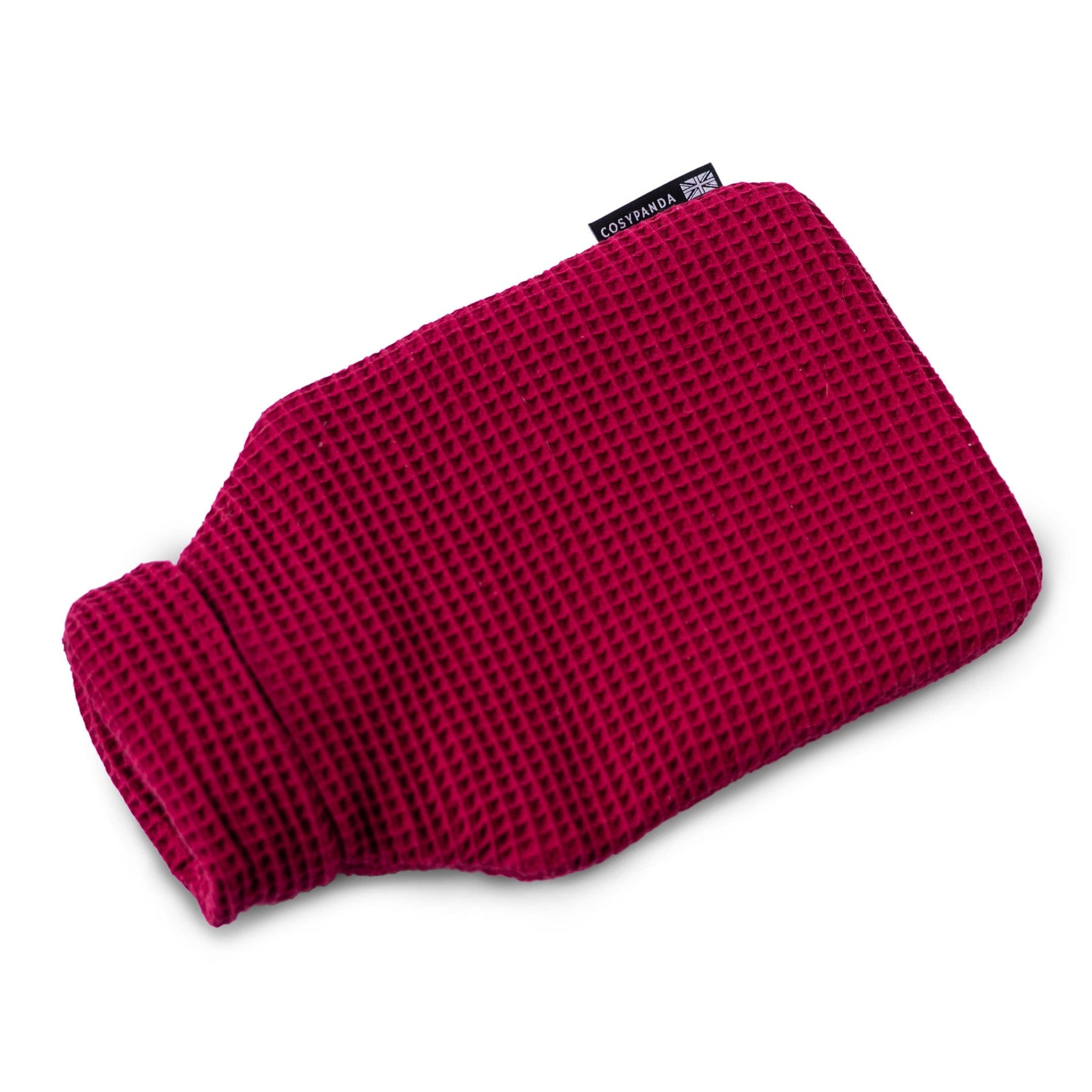 Ruby red luxurious waffle hot water bottle