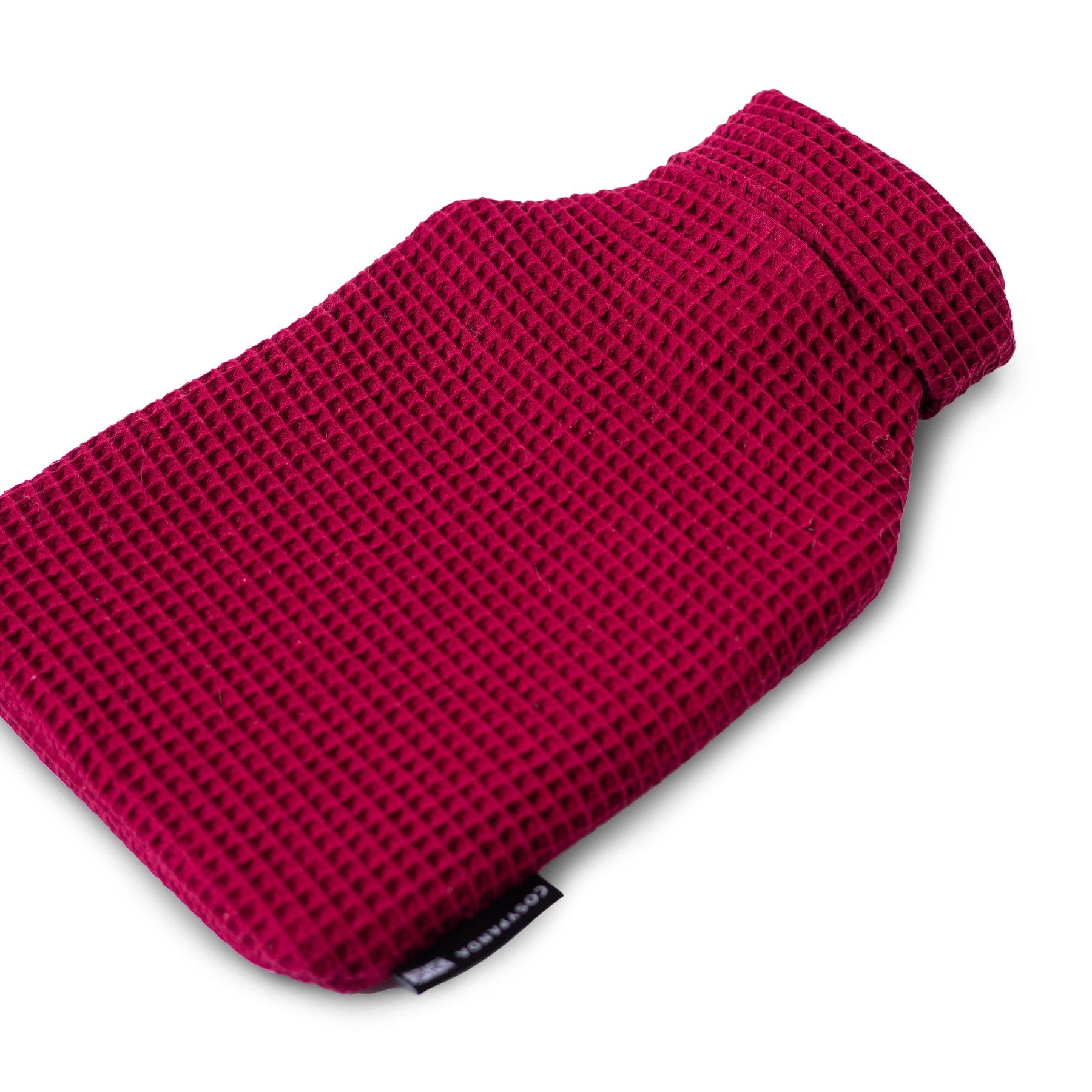 Ruby red luxurious waffle hot water bottle