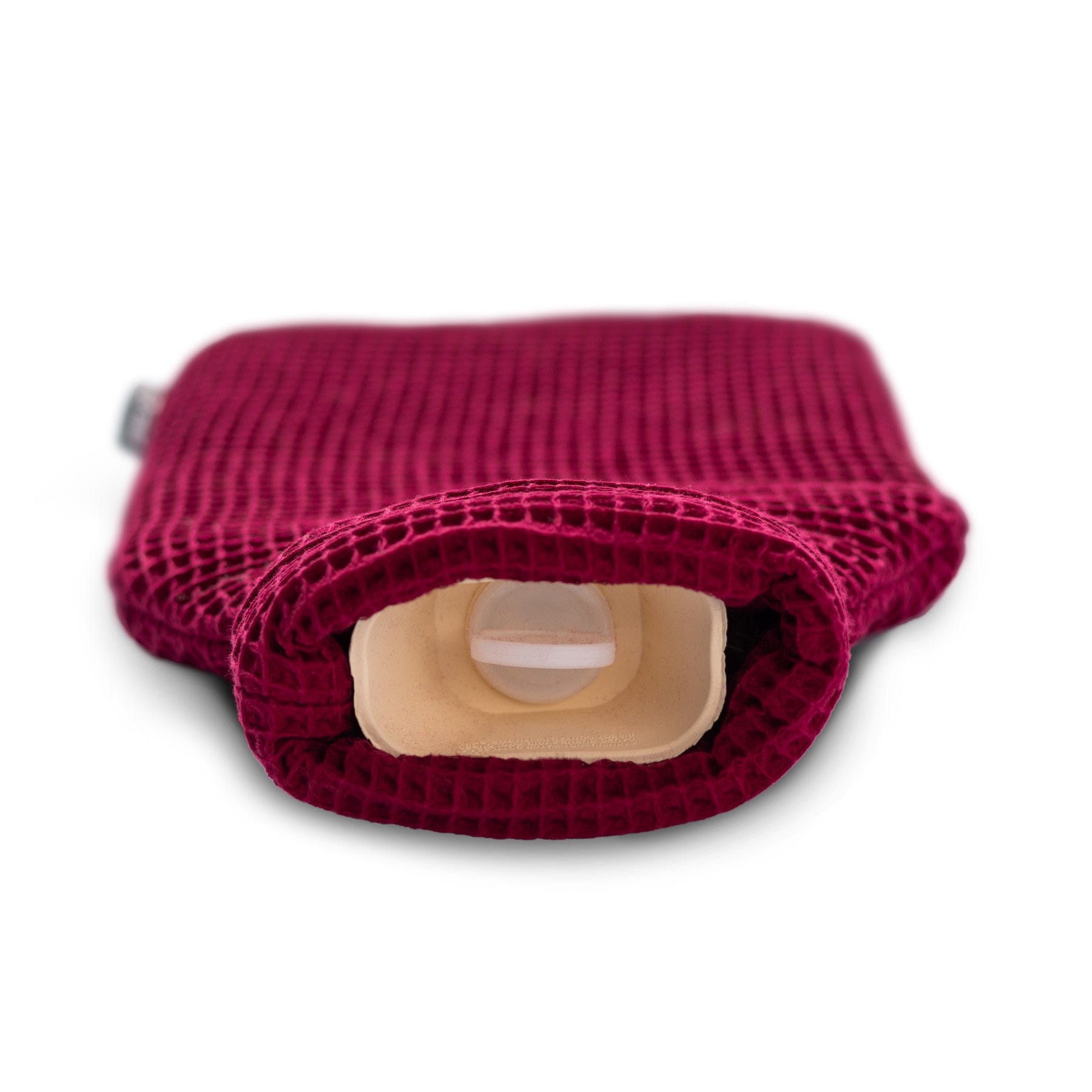 Ruby red luxurious waffle hot water bottle