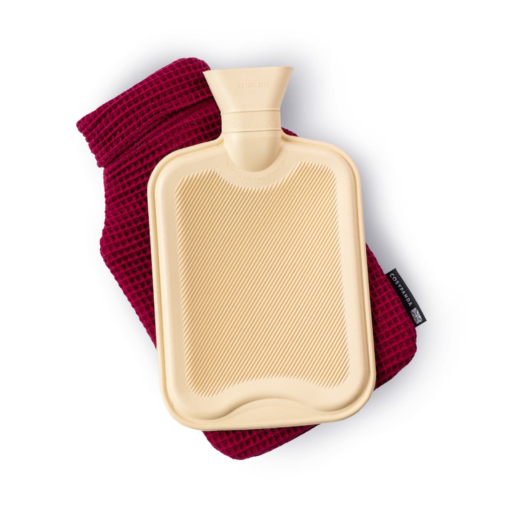 Ruby red luxurious waffle hot water bottle