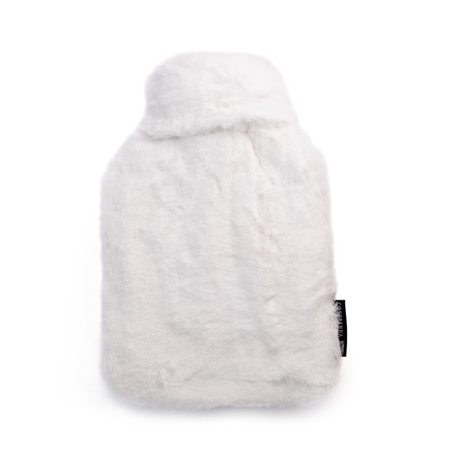 Silky soft white hot water bottle