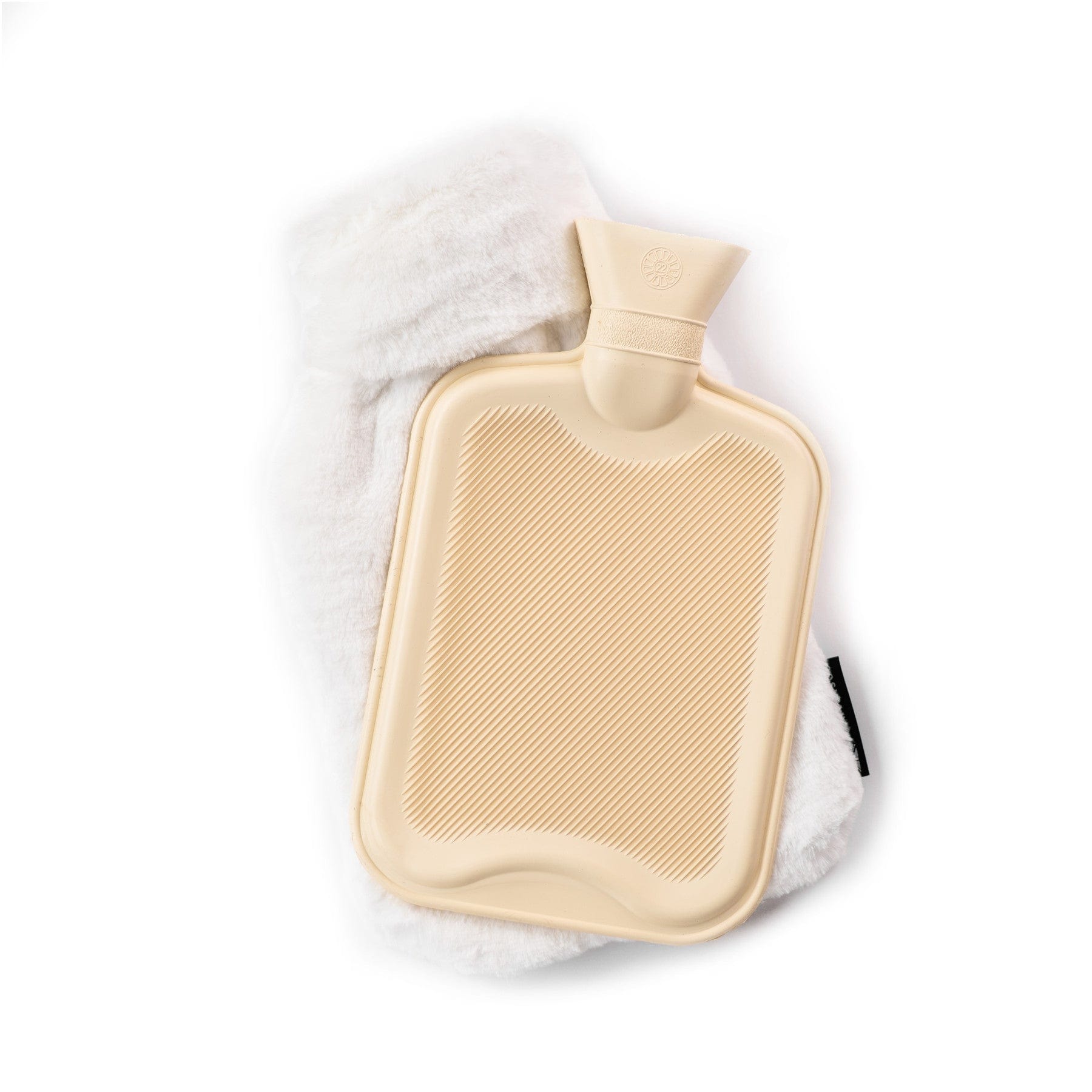 Silky soft white hot water bottle