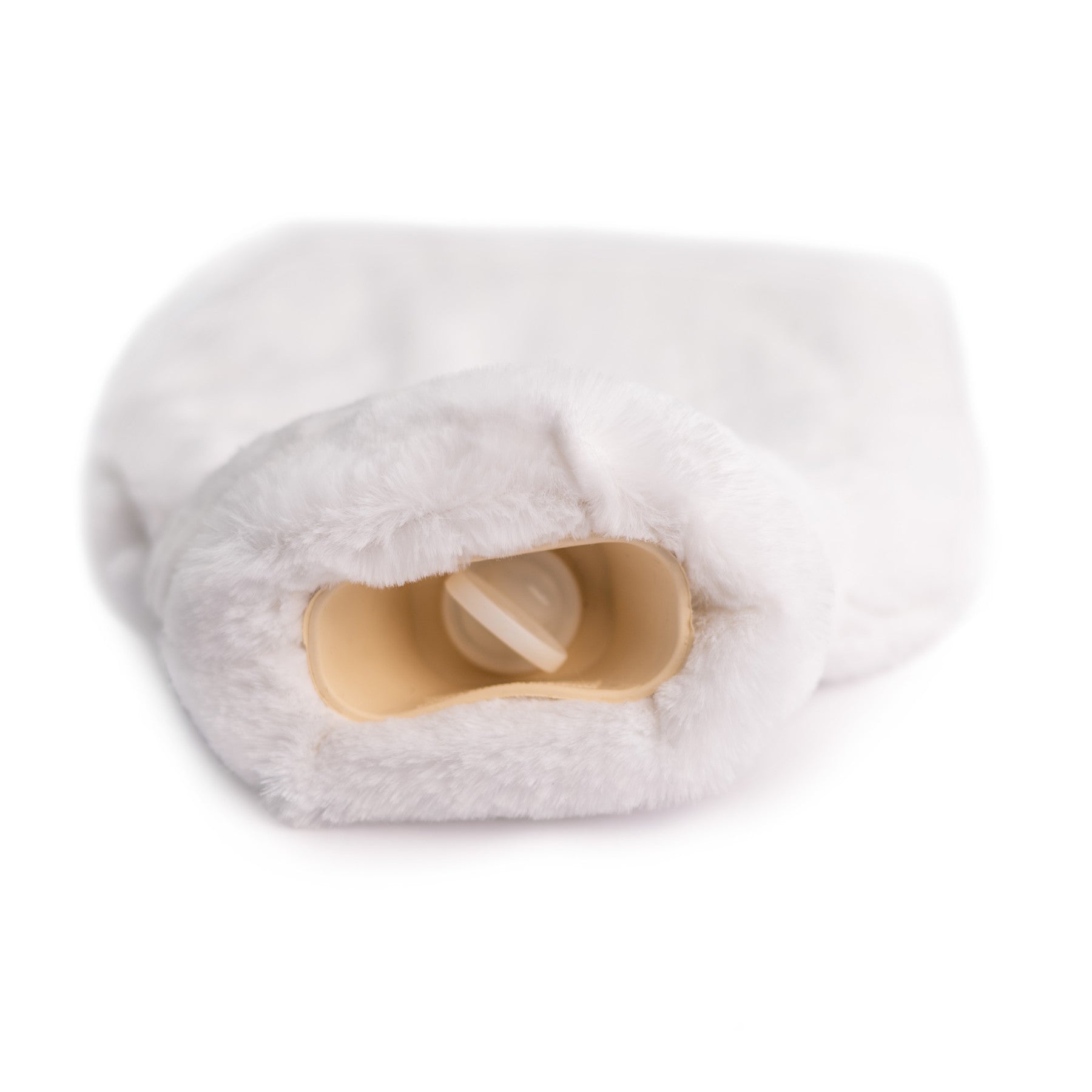 Silky soft white hot water bottle