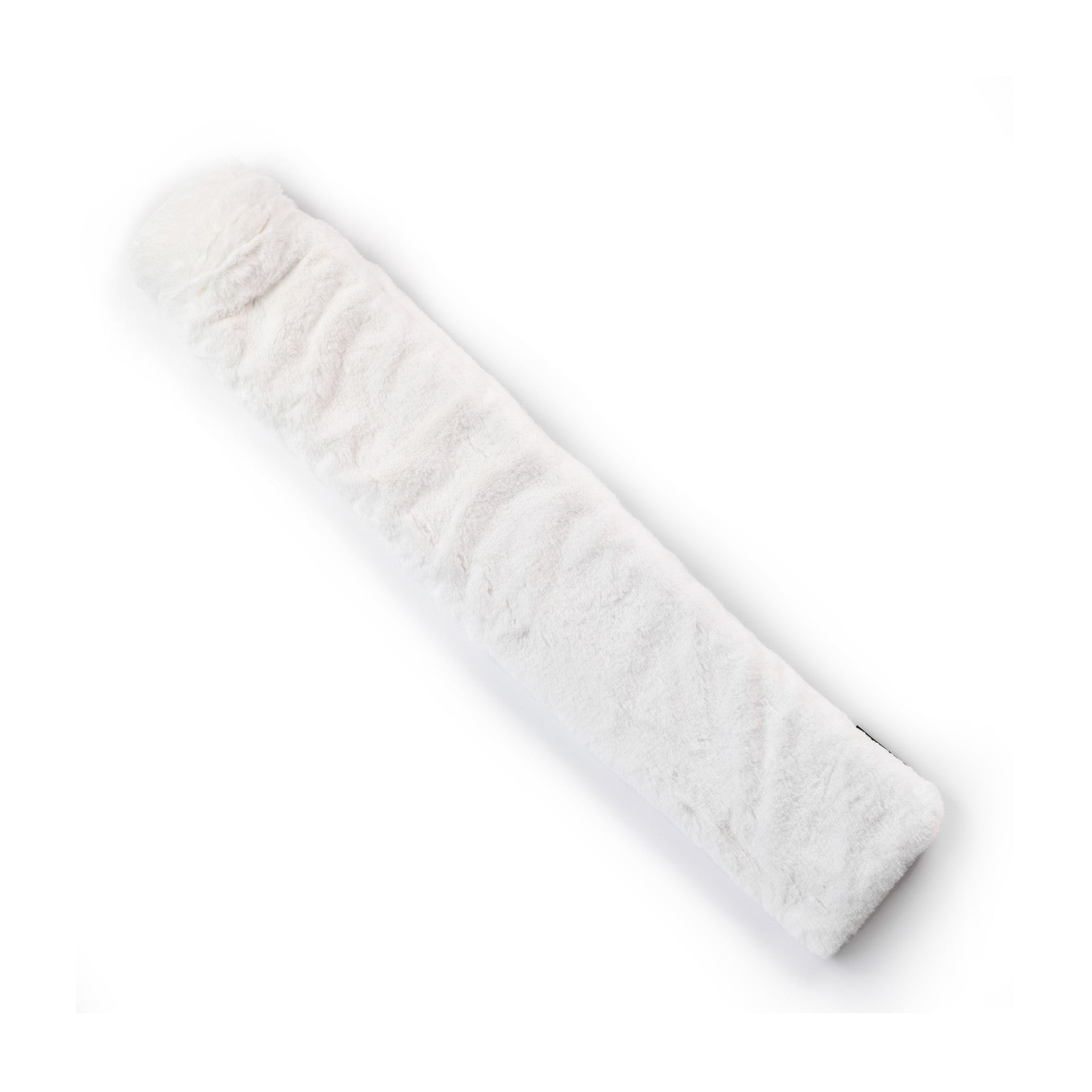 Long silky soft white faux fur hot water bottle